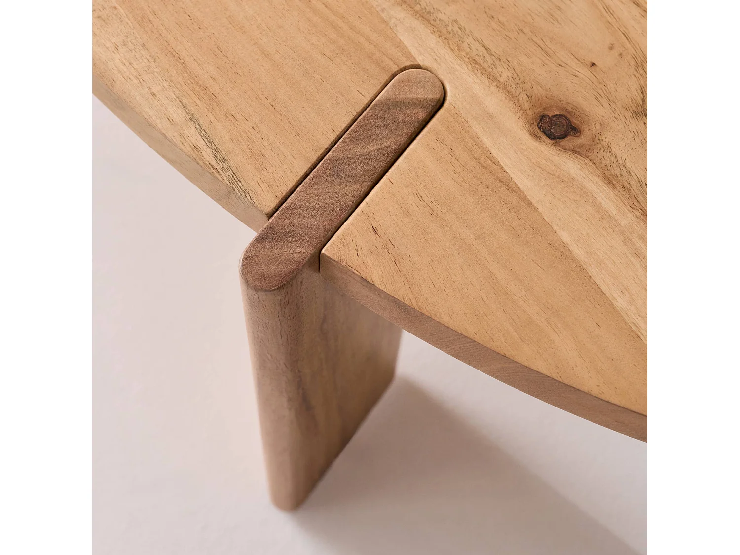 Tavolino ovale in legno di mango massello, 120cm, marrone naturale