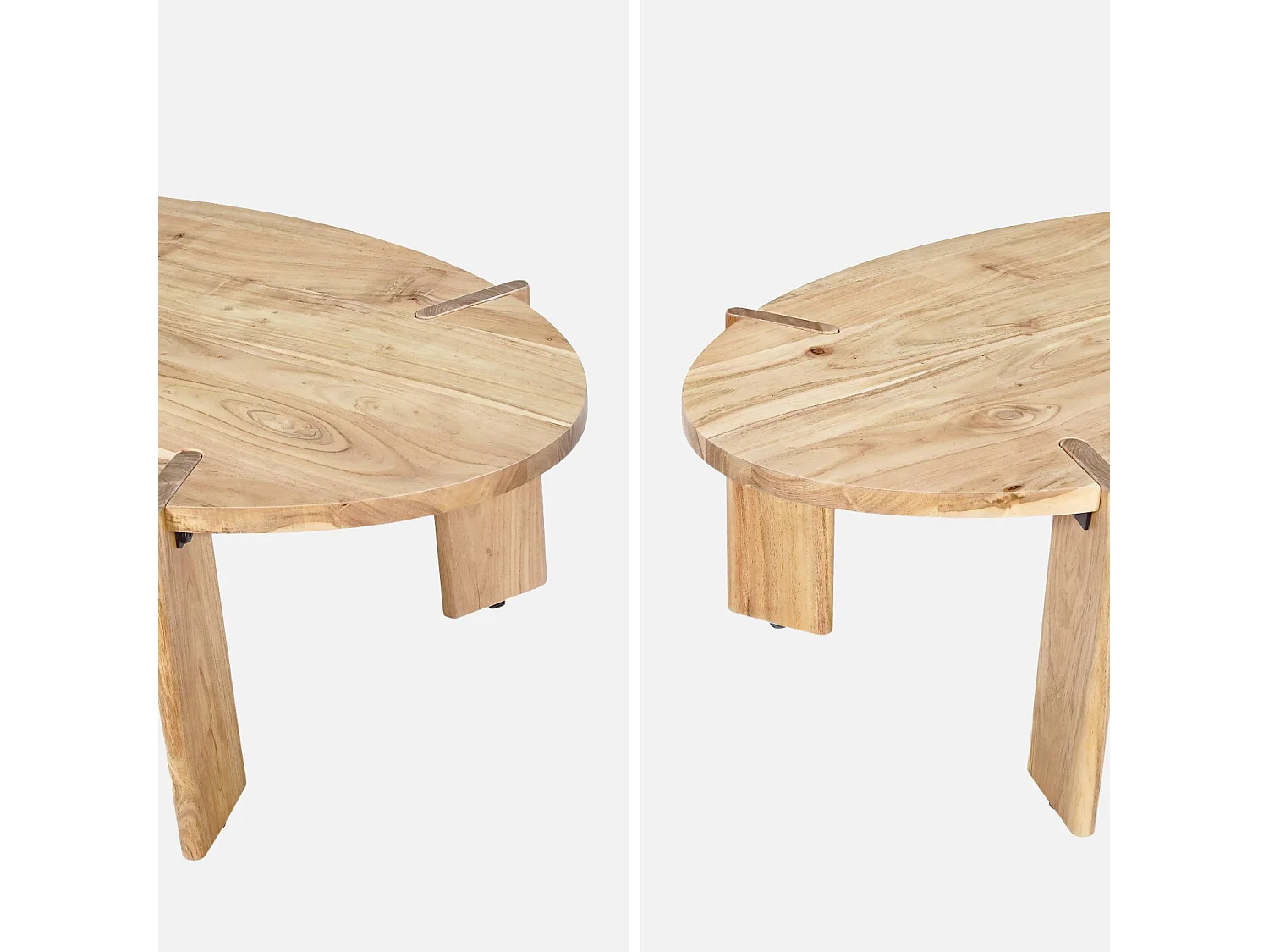 Tavolino ovale in legno di mango massello, 120cm, marrone naturale