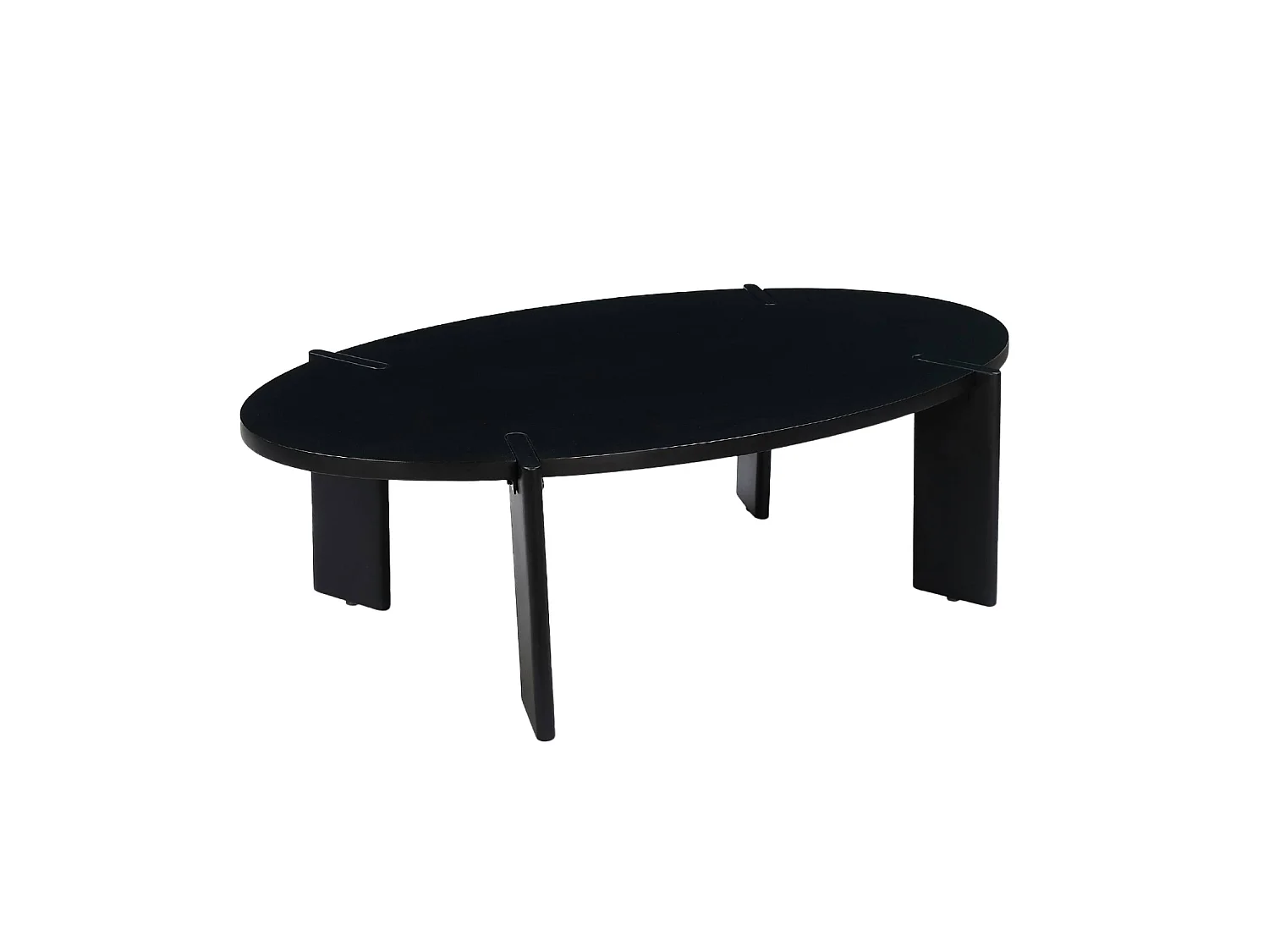 Tavolino ovale in legno di mango massello, 120cm, nero