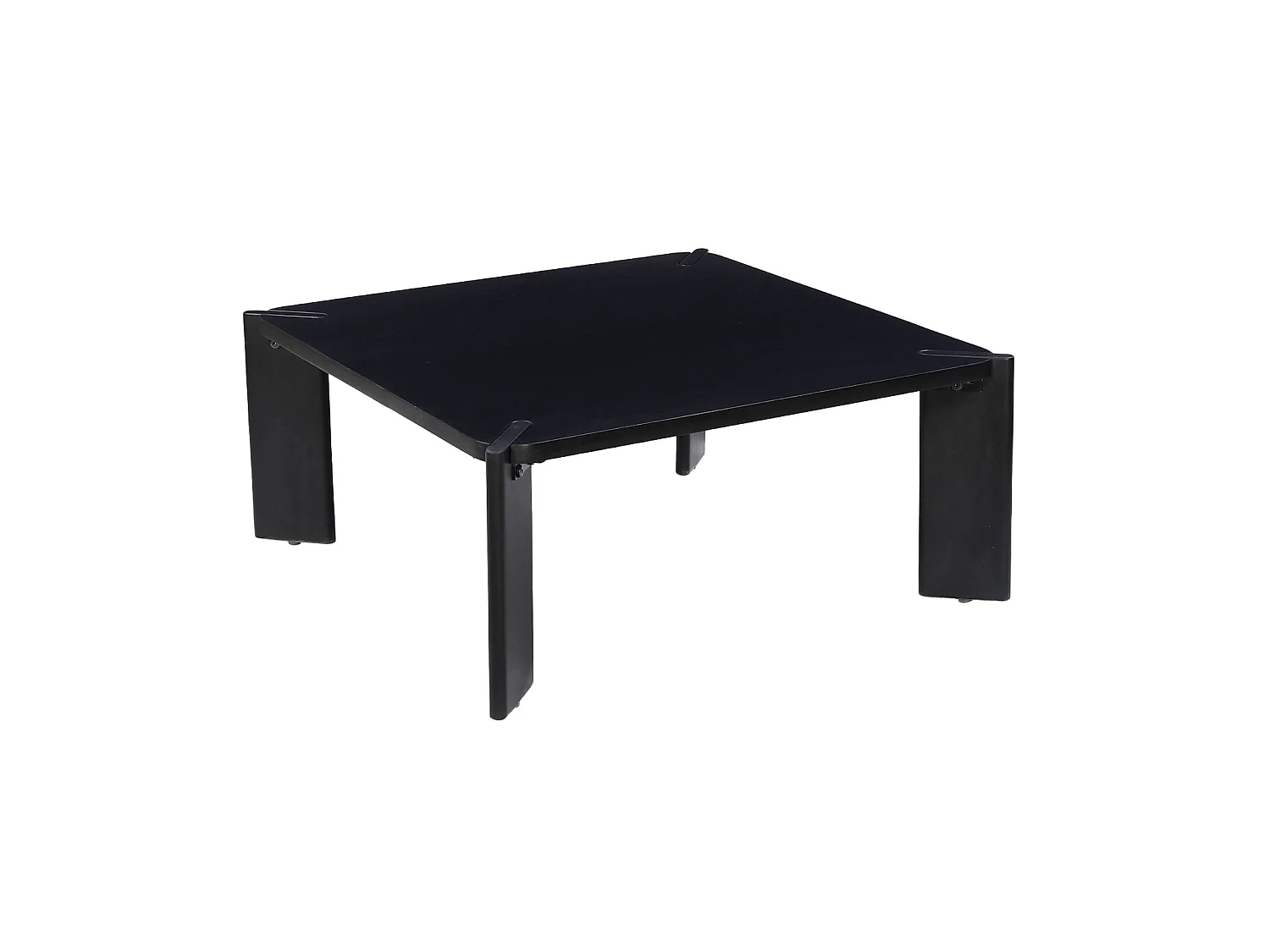 Mesa de centro exótica cuadrada de madera maciza negro