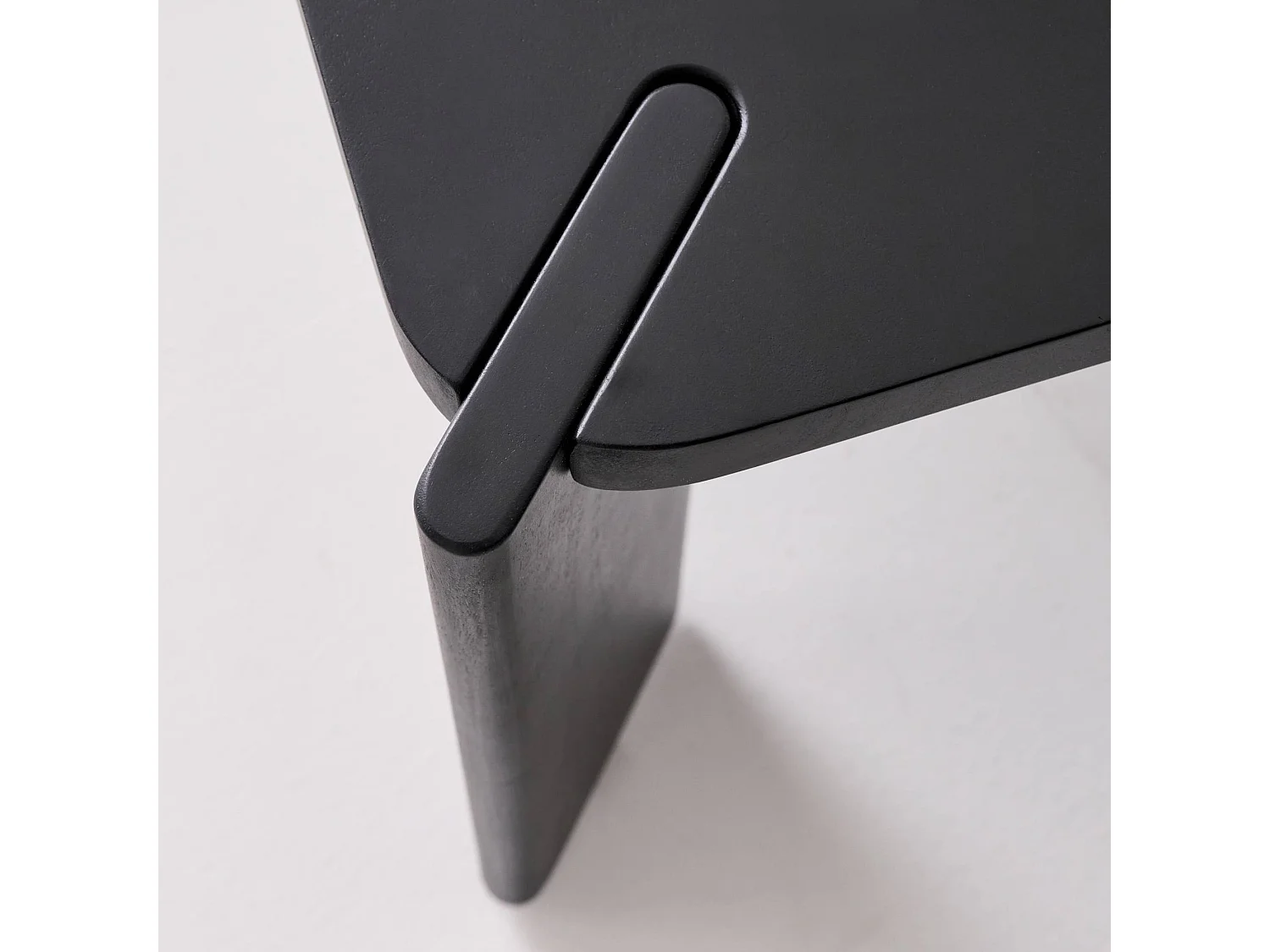 Mesa de centro exótica cuadrada de madera maciza negro