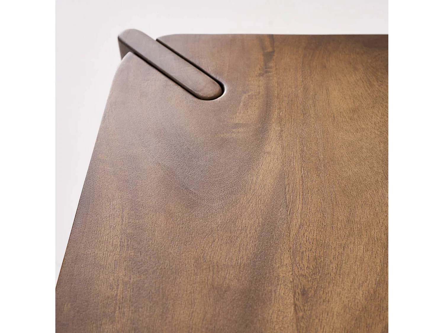 Table basse exotique carrée bois massif 80cm noyer - Reva