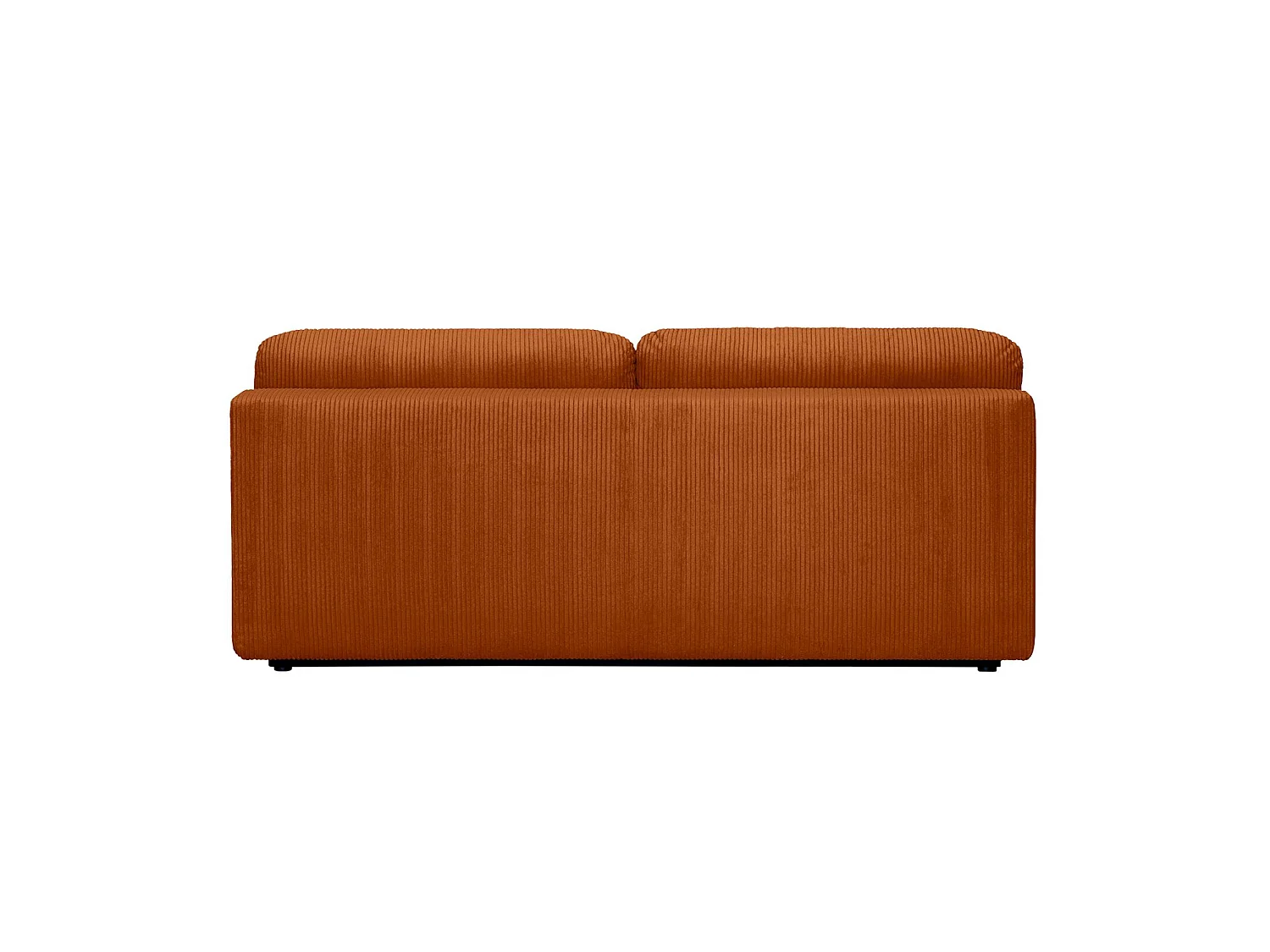 Banquette convertible 3 places velours côtelé camel avec coffre de rangement - L 192 x P 100 x H 81cm -Nelson
