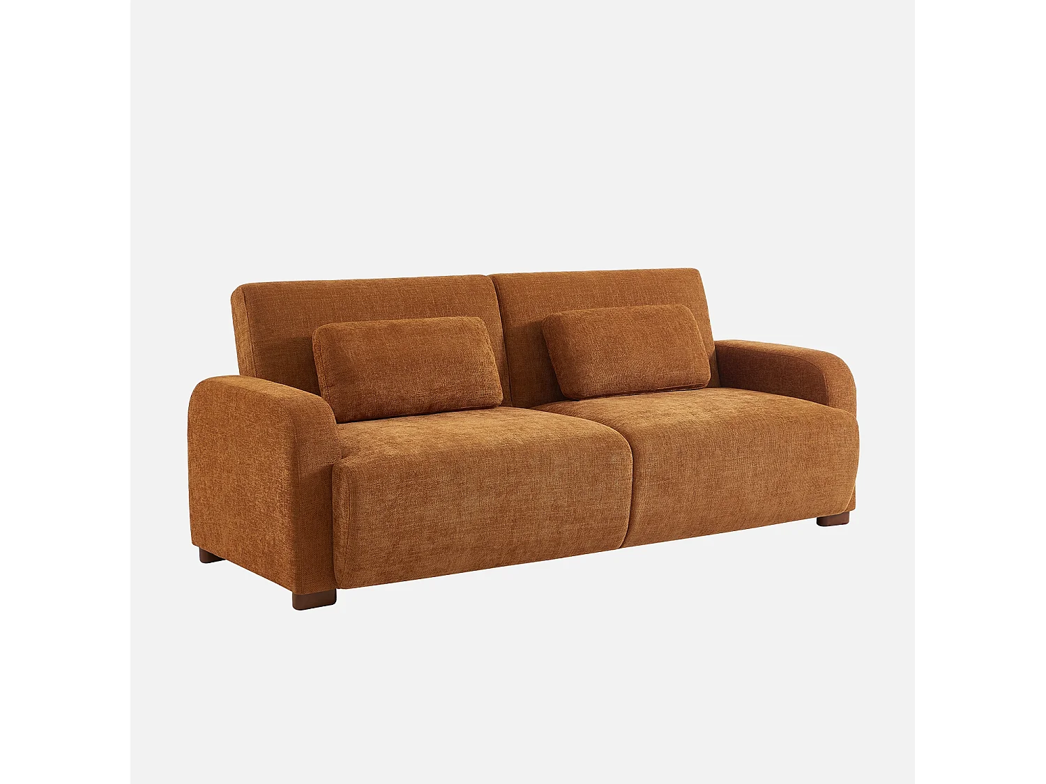 Divano letto in tessuto, 3 posti, ruggine