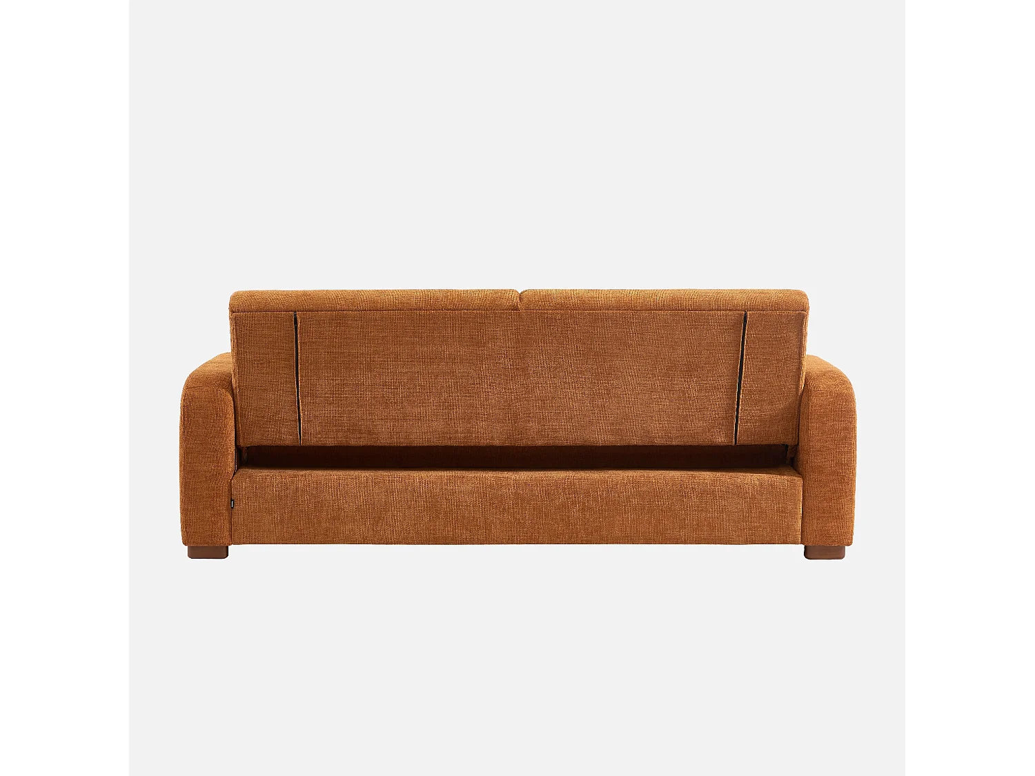 Divano letto in tessuto, 3 posti, ruggine