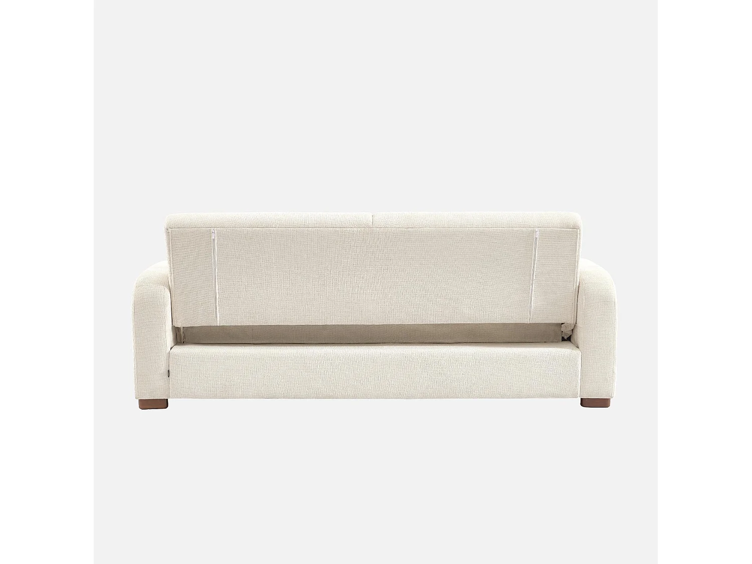 Canapé convertible 3 places tissu blanc cassé L 211 x P 92 x 85cm  - Dany