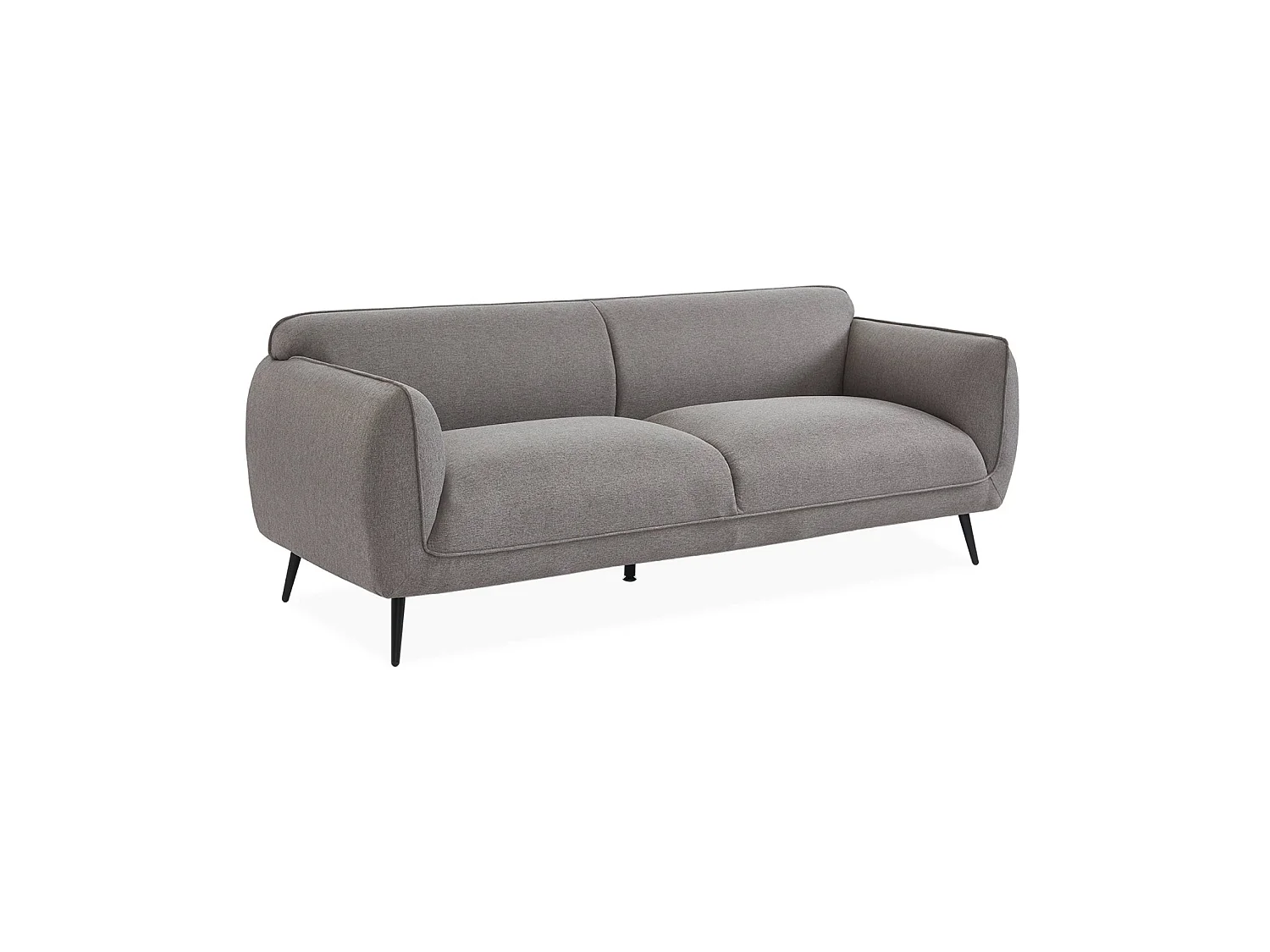 Sofá en tela con patas de metal,  3 plazas  gris claro