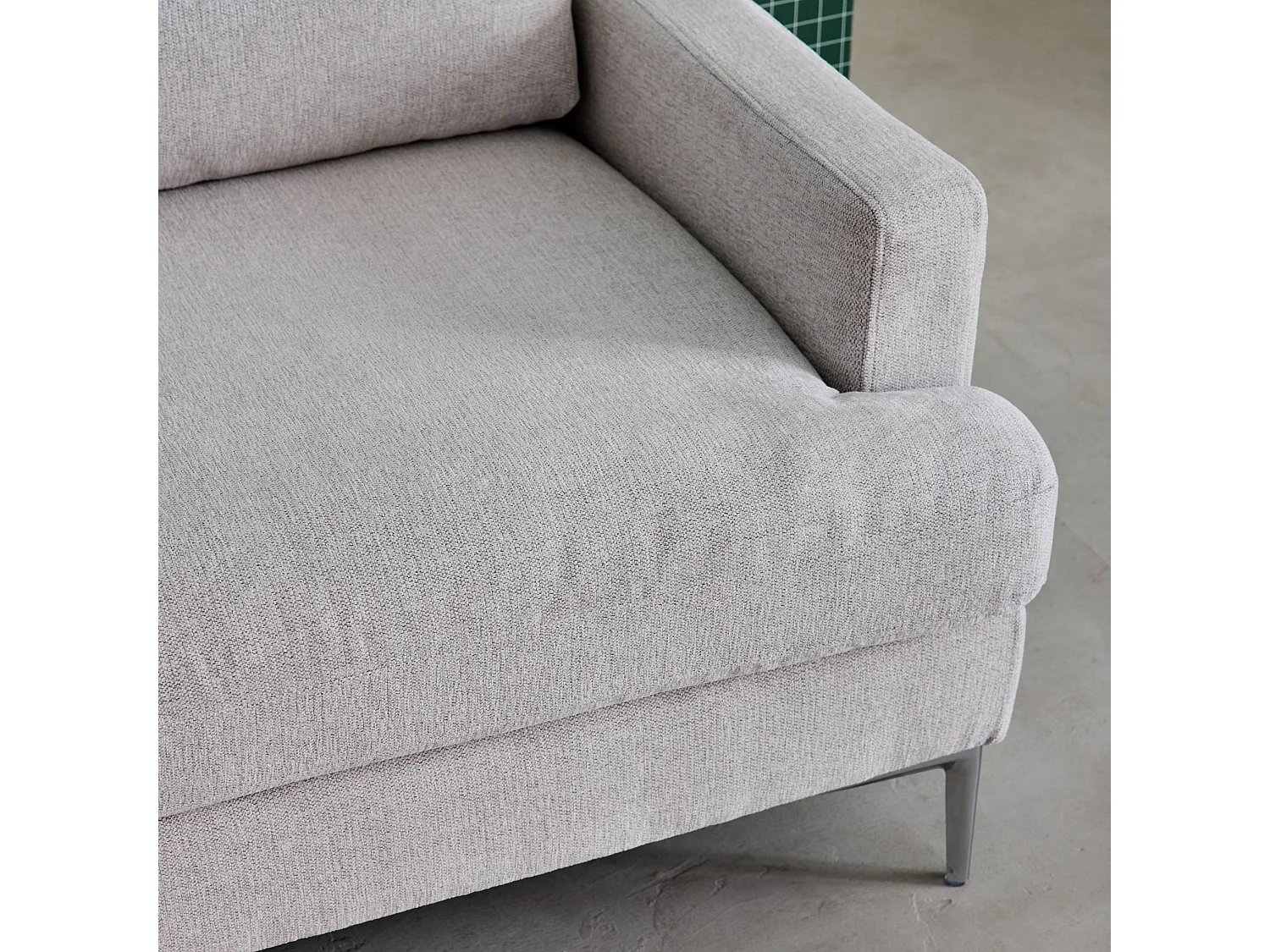 Canapé 3 places en tissu blanc cassé L 173 x P 90 x H 89cm - Hans