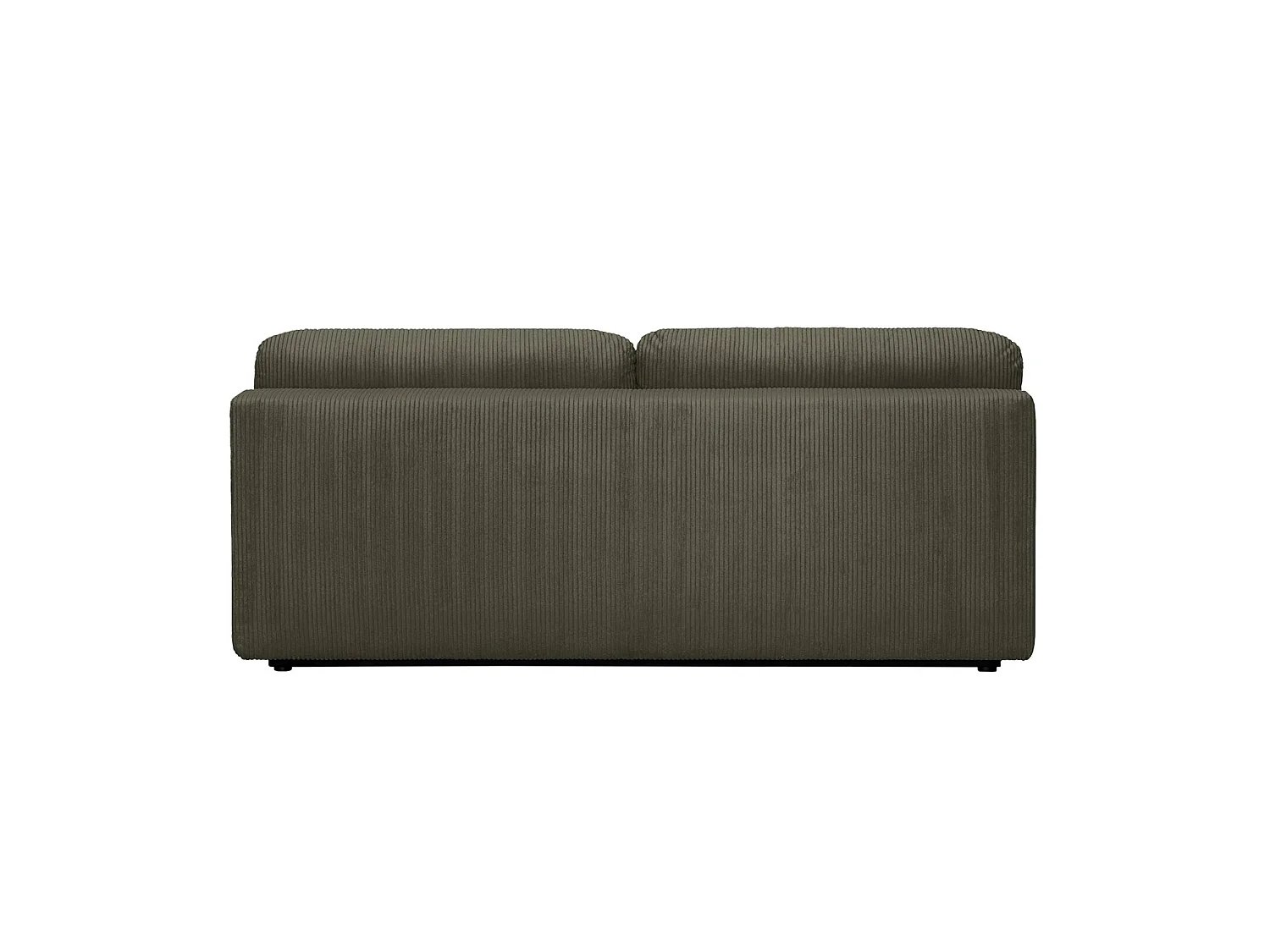 Banquette convertible 3 places velours côtelé kaki avec coffre de rangement - L 192 x P 100 x H 81cm -Nelson