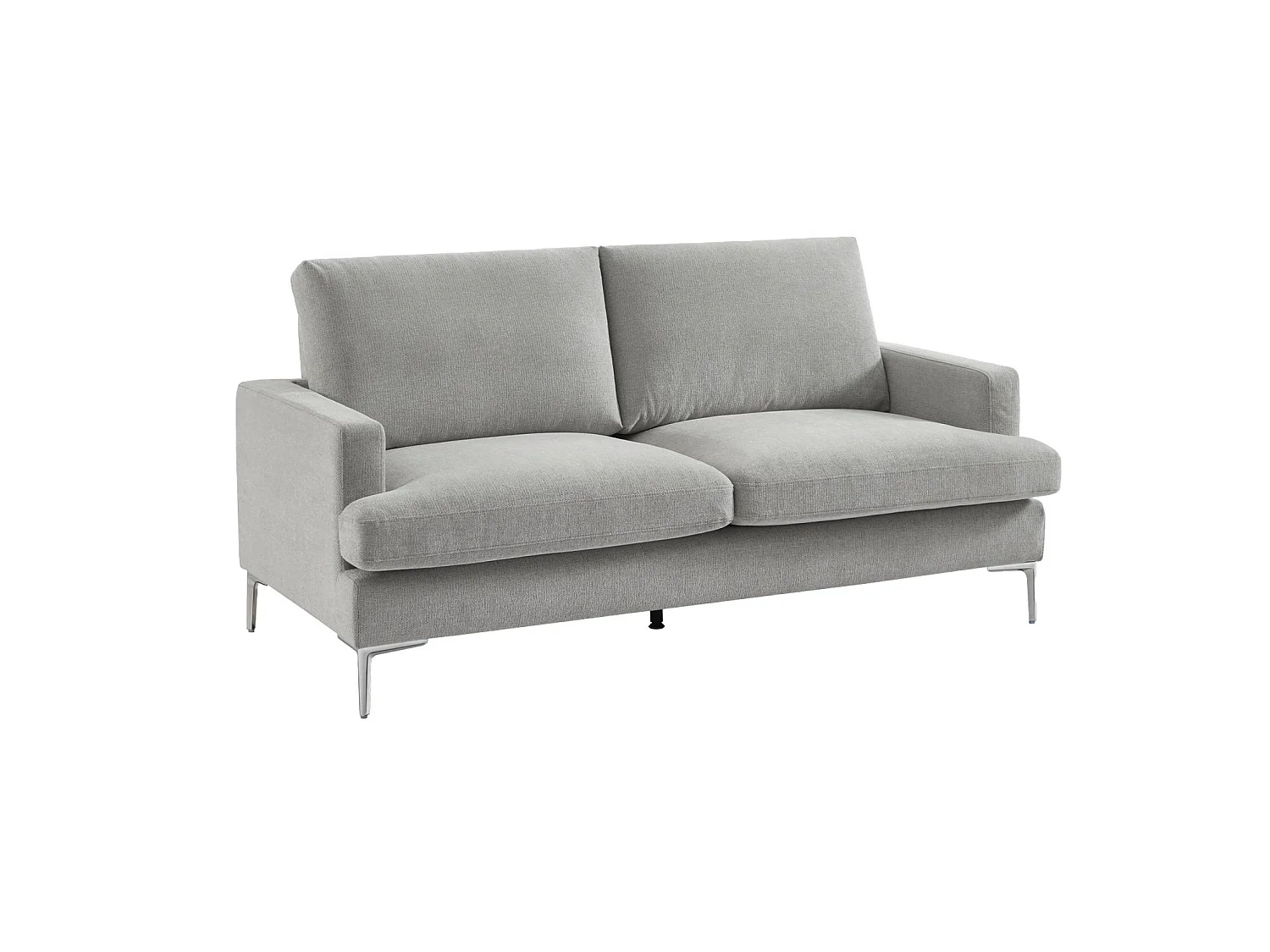 Canapé 3 places en tissu gris clair L 173 x P 90 x H 89cm - Hans