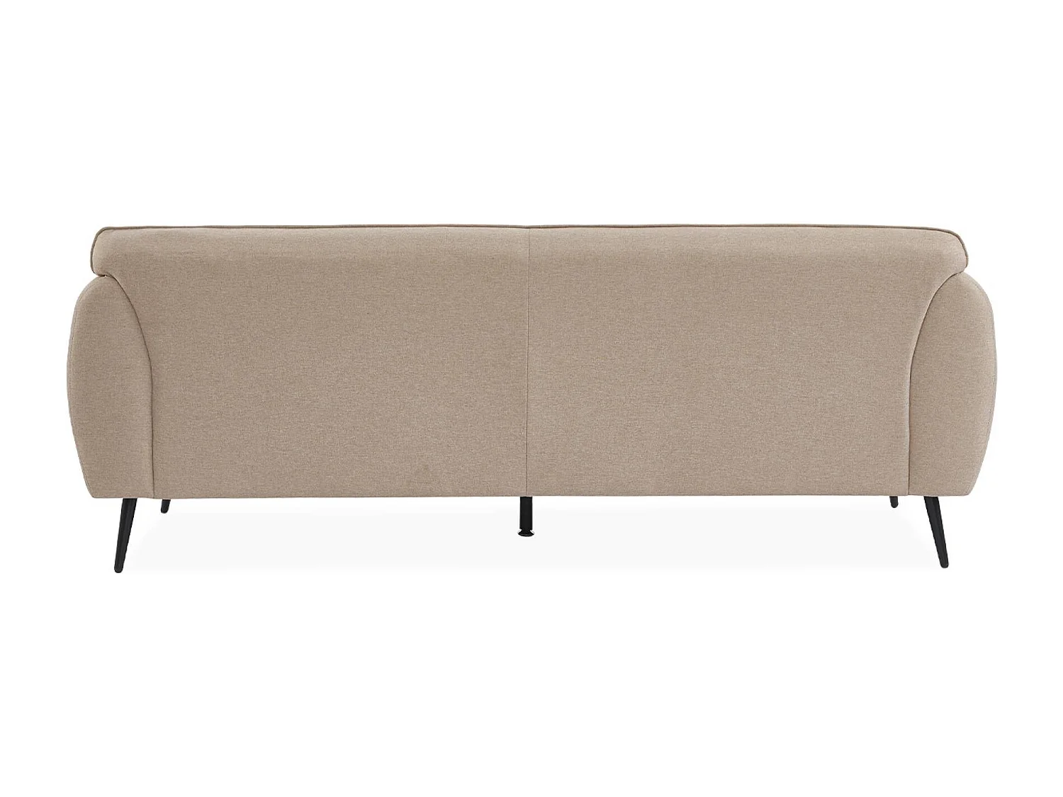 Sofá en tela con patas de metal,  3 plazas  beige