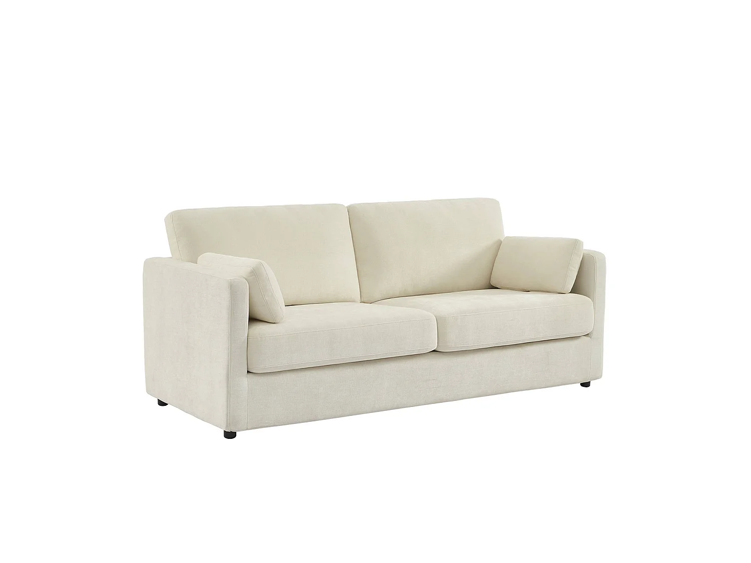 Sofá desenfundable de tela lisa de 2 plazas blanco