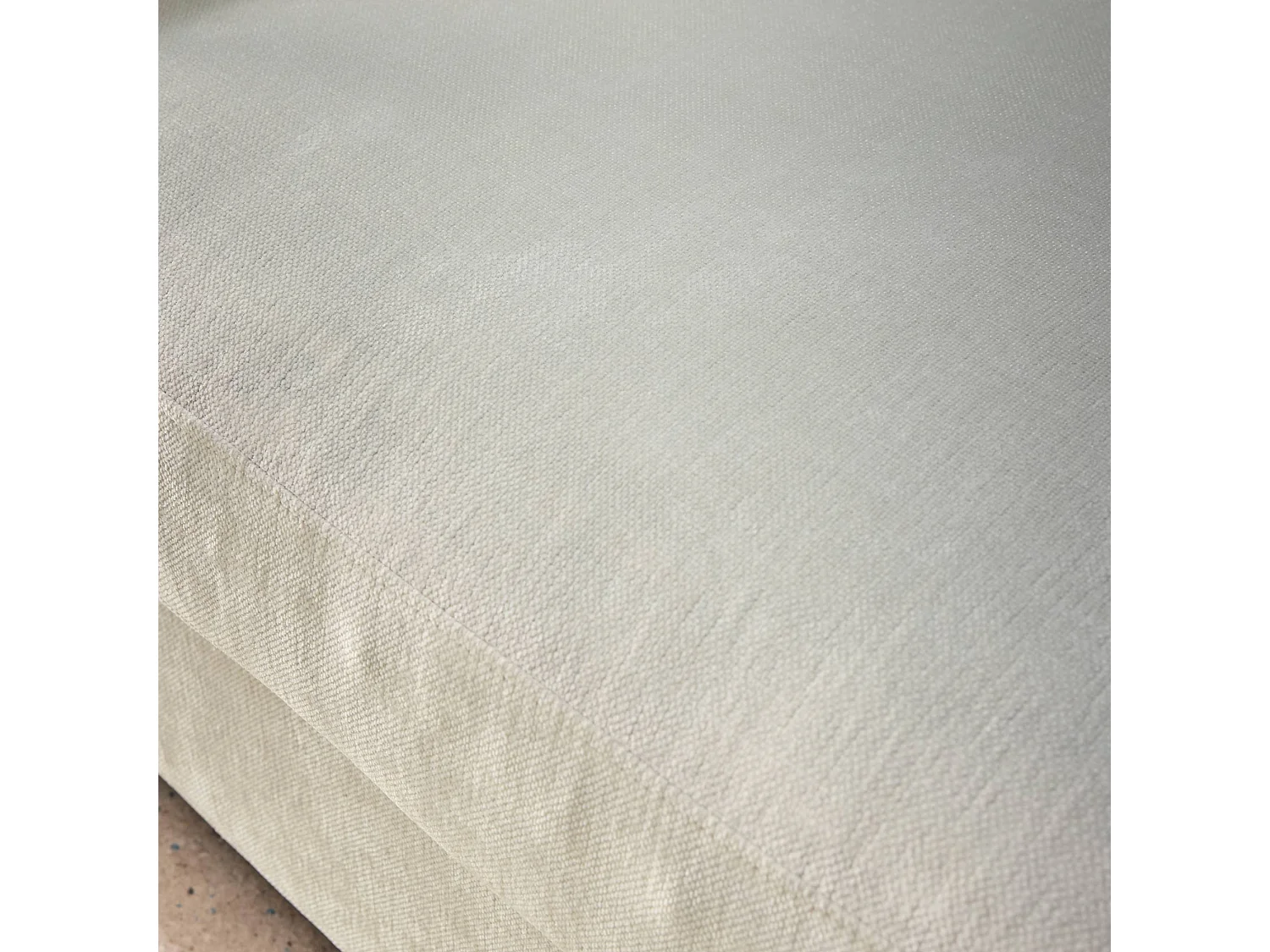 Sofá desenfundable de tela lisa de 2 plazas blanco