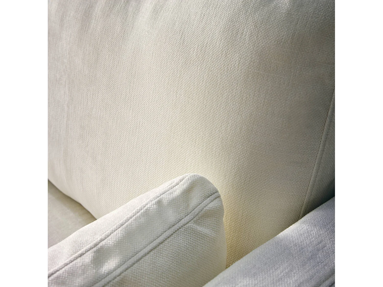 Sofá desenfundable de tela lisa de 2 plazas blanco