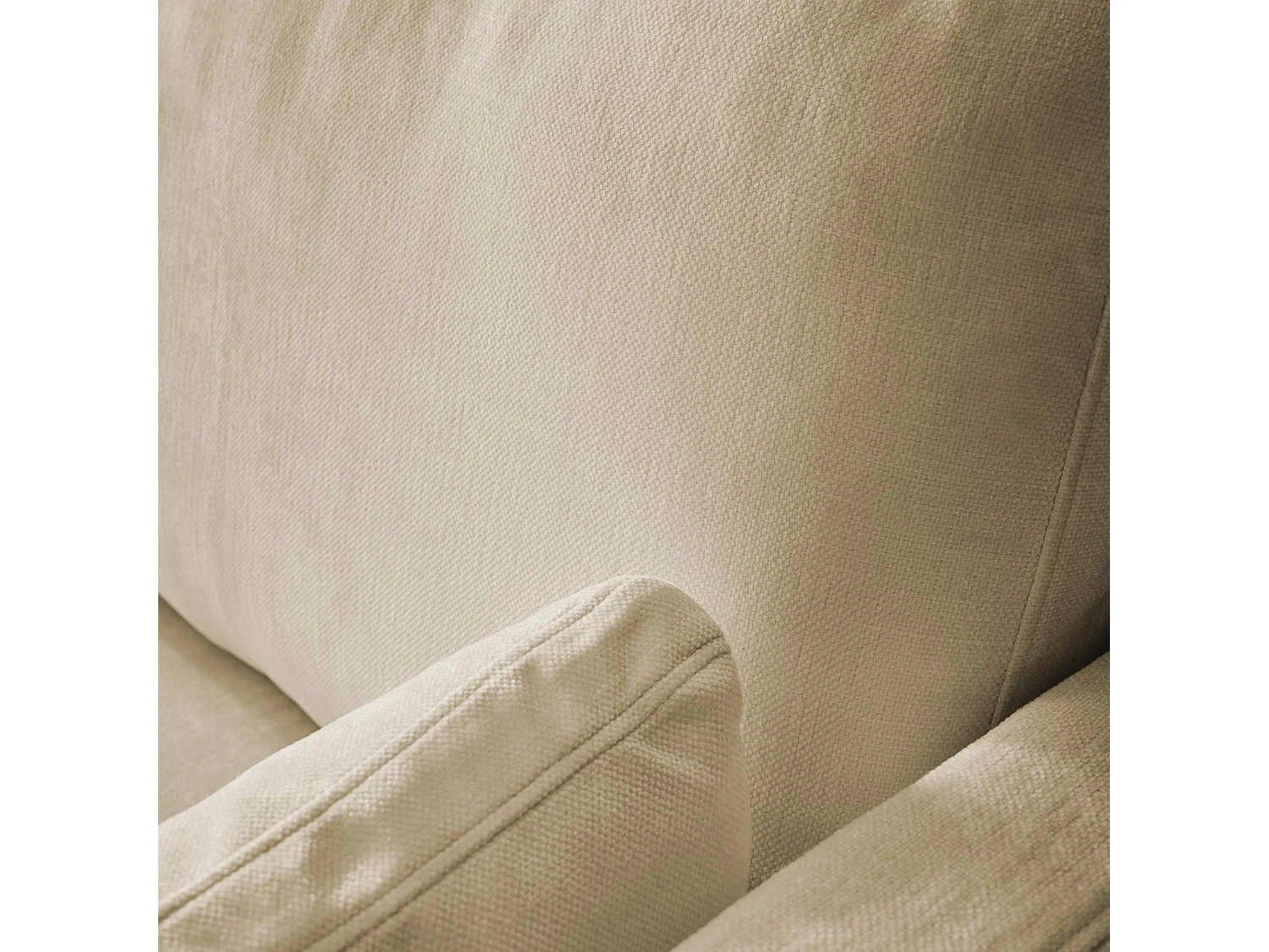 Sofá desenfundable de tela lisa de 2 plazas beige