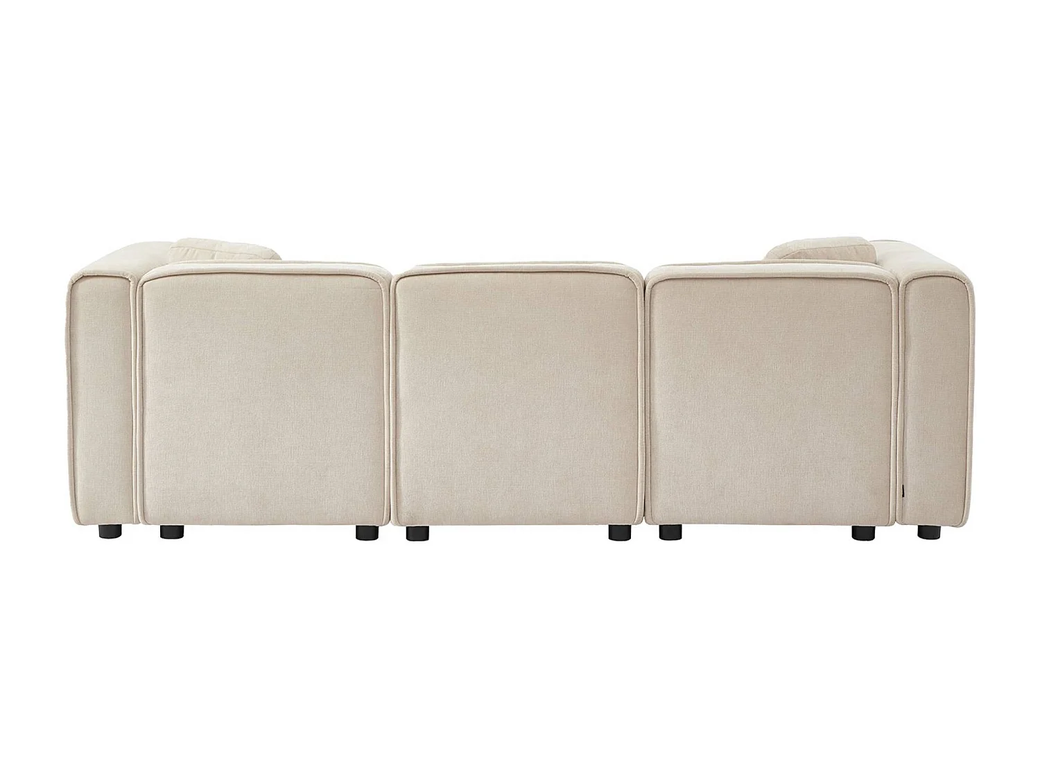 Sofá esquinero izquierdo de tela liso, 3 plazas, Beige