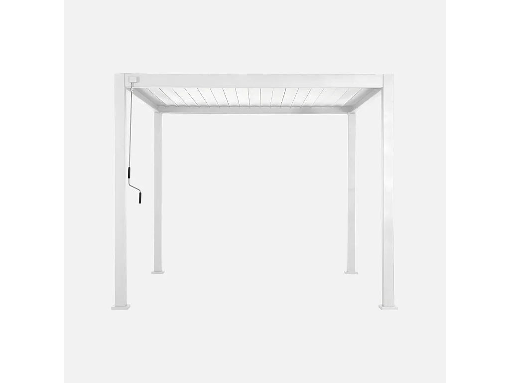 Pérgola bioclimática 3x3m de aluminio con lamas orientables blanco
