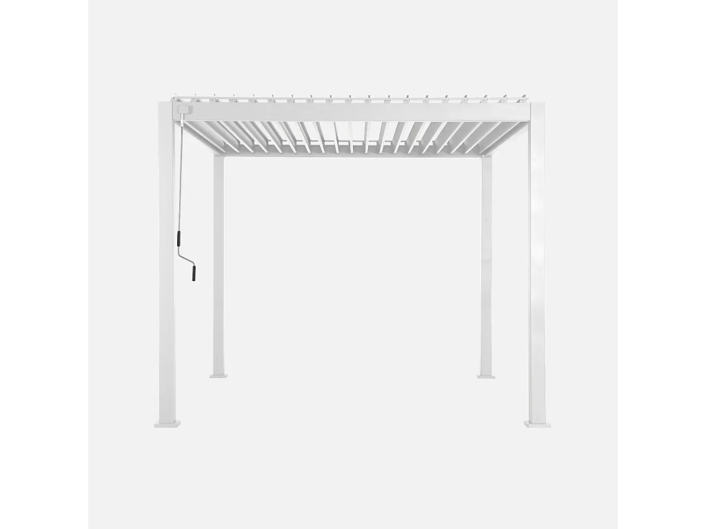 Pérgola bioclimática 3x3m de aluminio con lamas orientables blanco