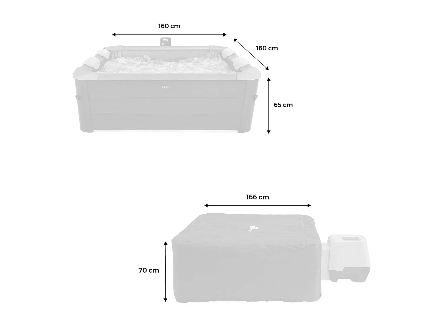 SPA rigide OSLO SAPPHIRE MSPA 6 personnes gris. 4 coussins. bâche incluse + housse thermique. hydromassages système