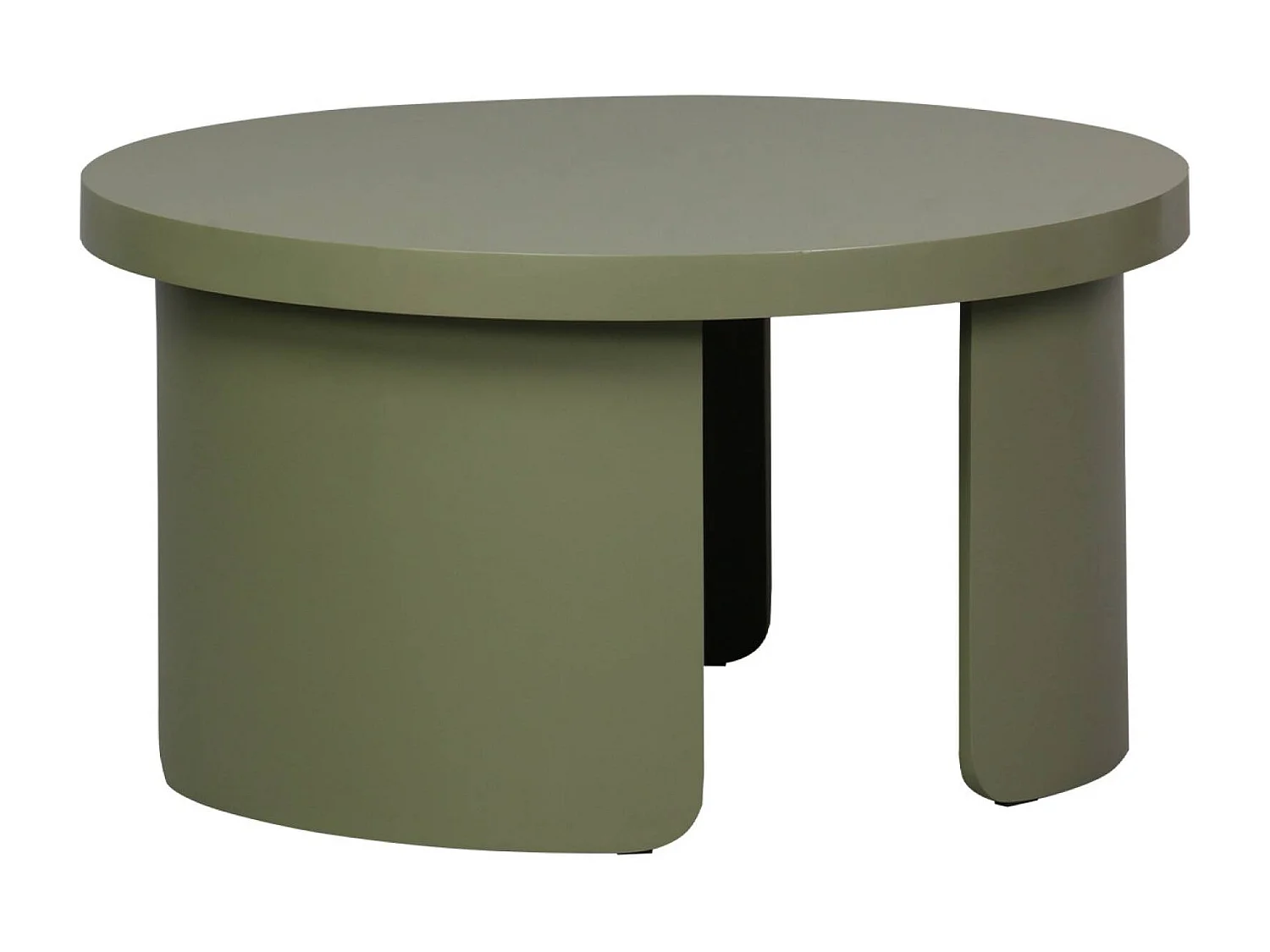 Set de 2 tables basses gigognes rondes kaki - Luma