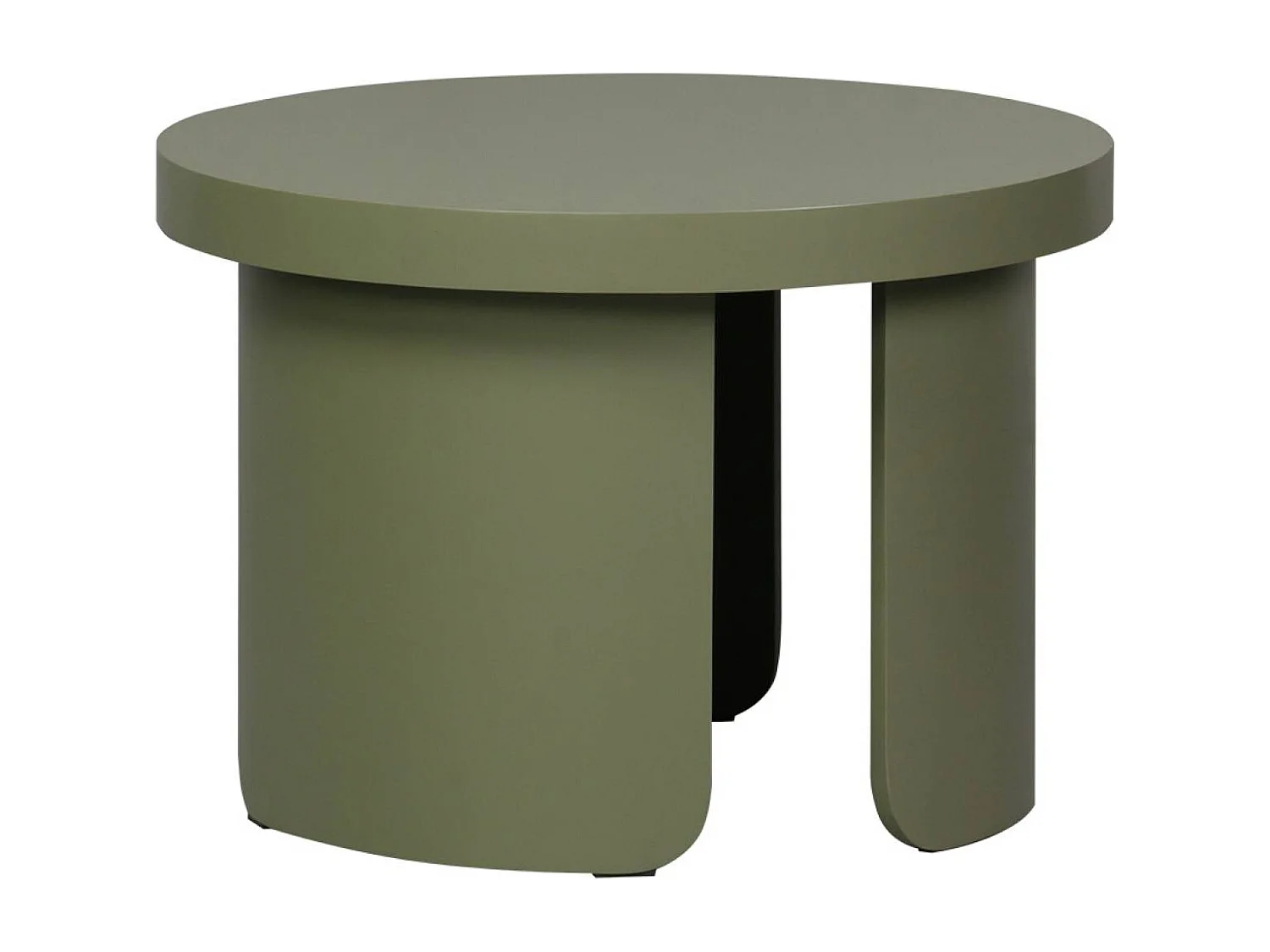 Set de 2 tables basses gigognes rondes kaki - Luma