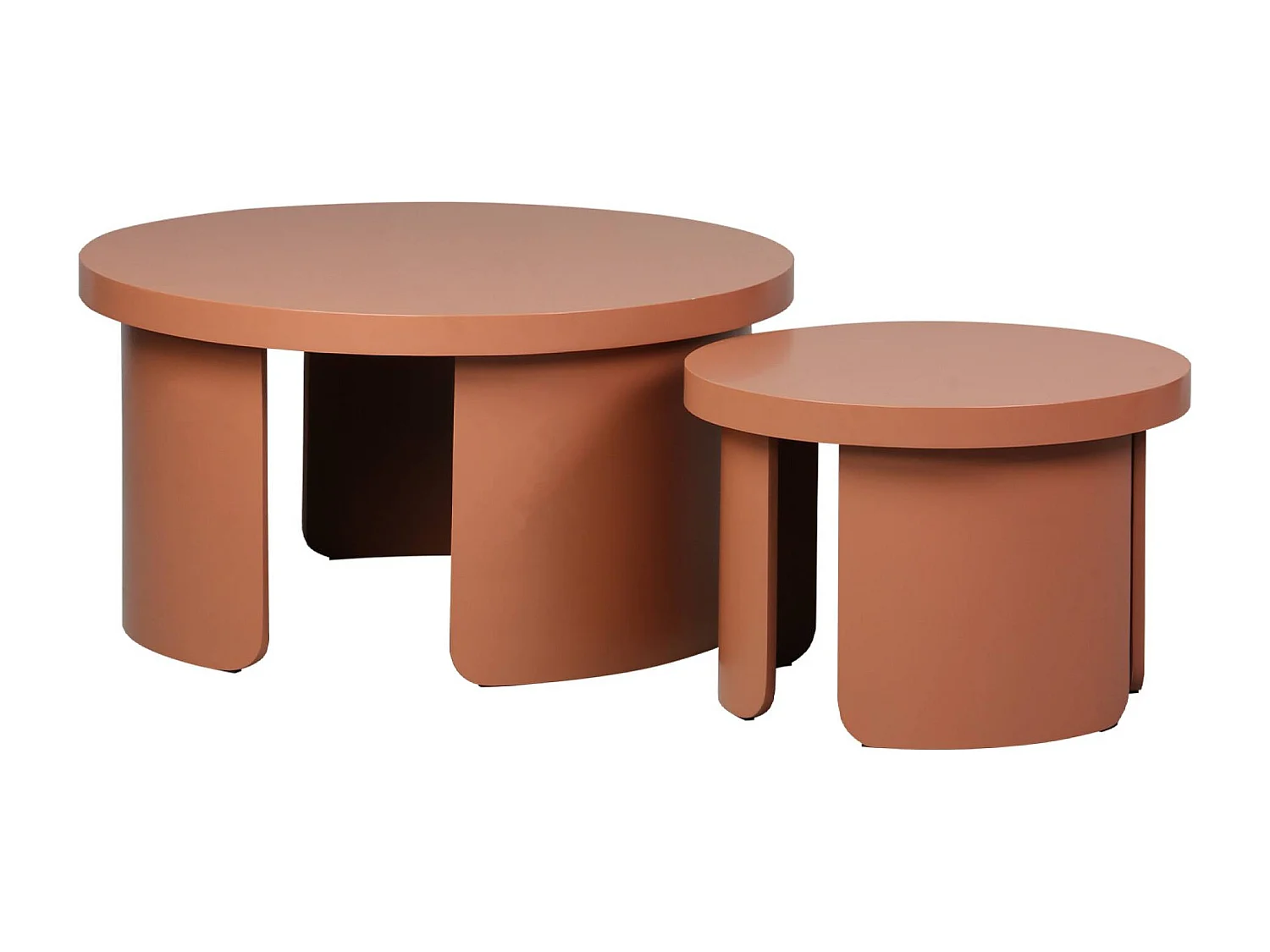 Set de 2 tables basses gigognes rondes terracotta - Luma