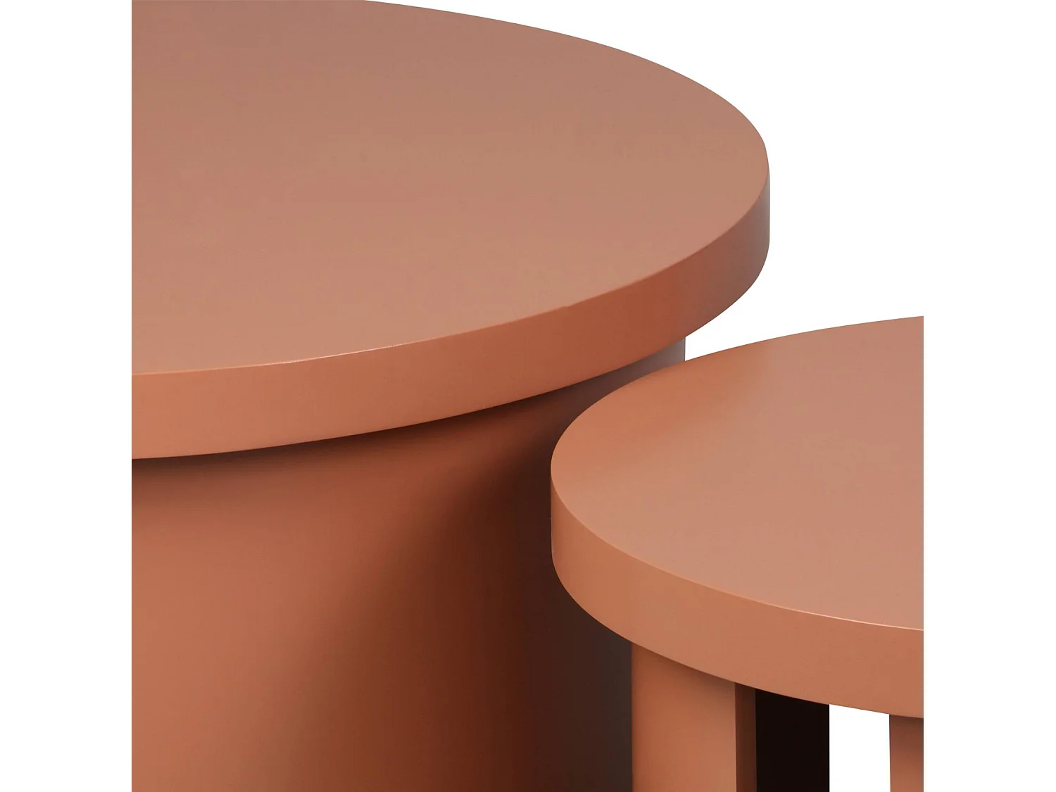 Set de 2 tables basses gigognes rondes terracotta - Luma