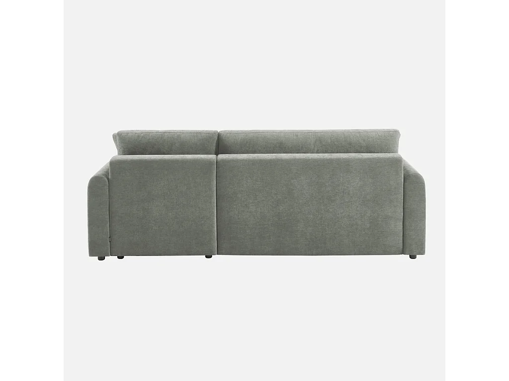 Canapé d'angle réversible. convertible. 3 places tissu avec coffre gris - Berlin