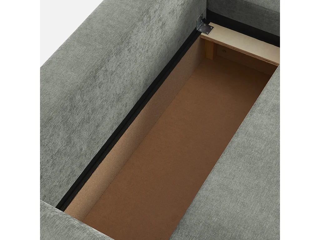 Canapé d'angle réversible. convertible. 3 places tissu avec coffre gris - Berlin