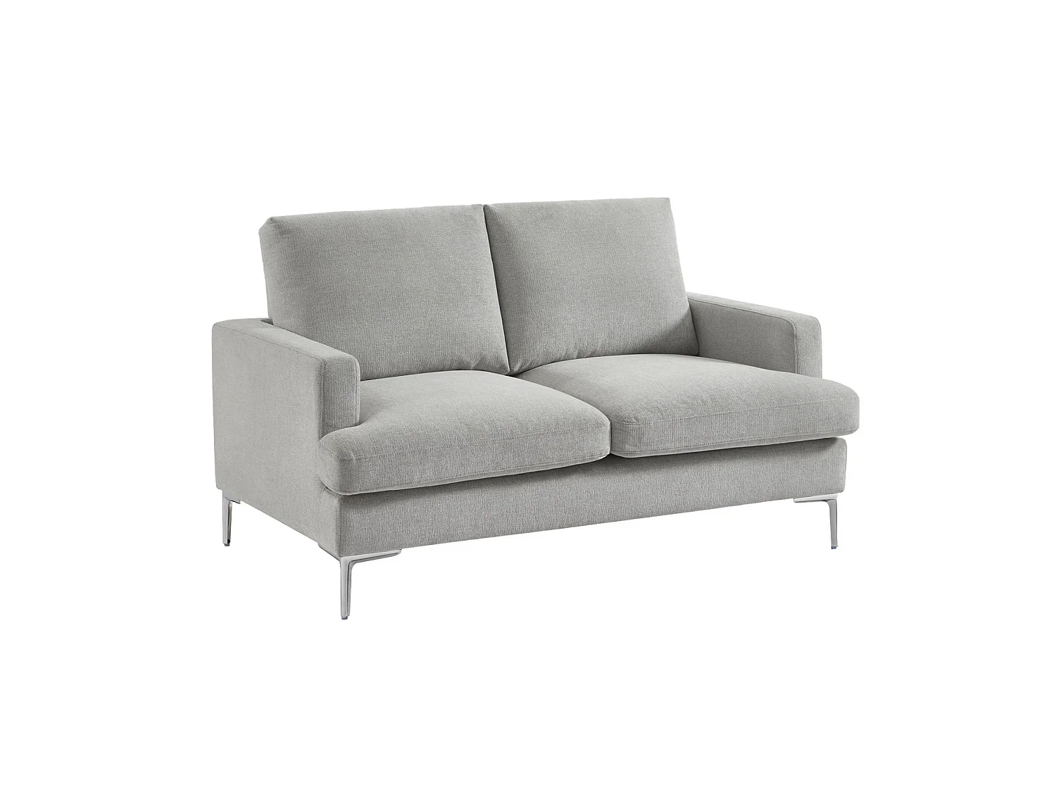 Canapé 2 places en tissu gris clair L 143 x P 90 x H 89cm - Hans