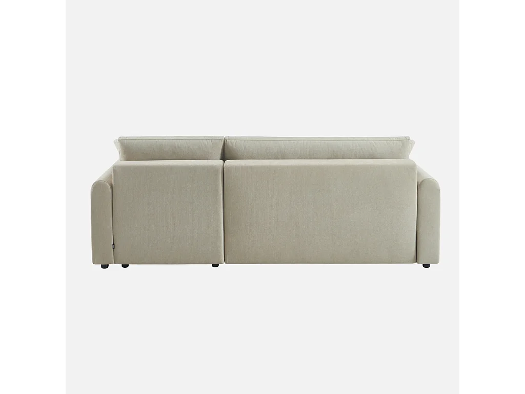Canapé d'angle réversible. convertible. 3 places tissu avec coffre beige - Berlin