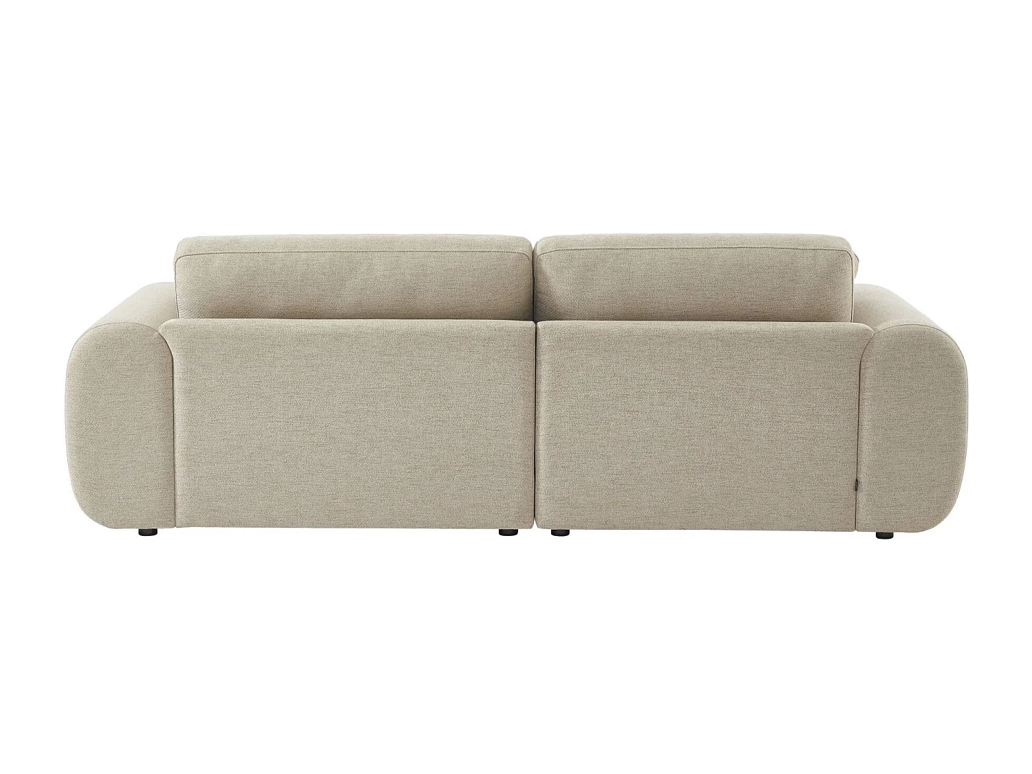 Sofá esquinero izquierdo con patas redondas, 3 plazas beige