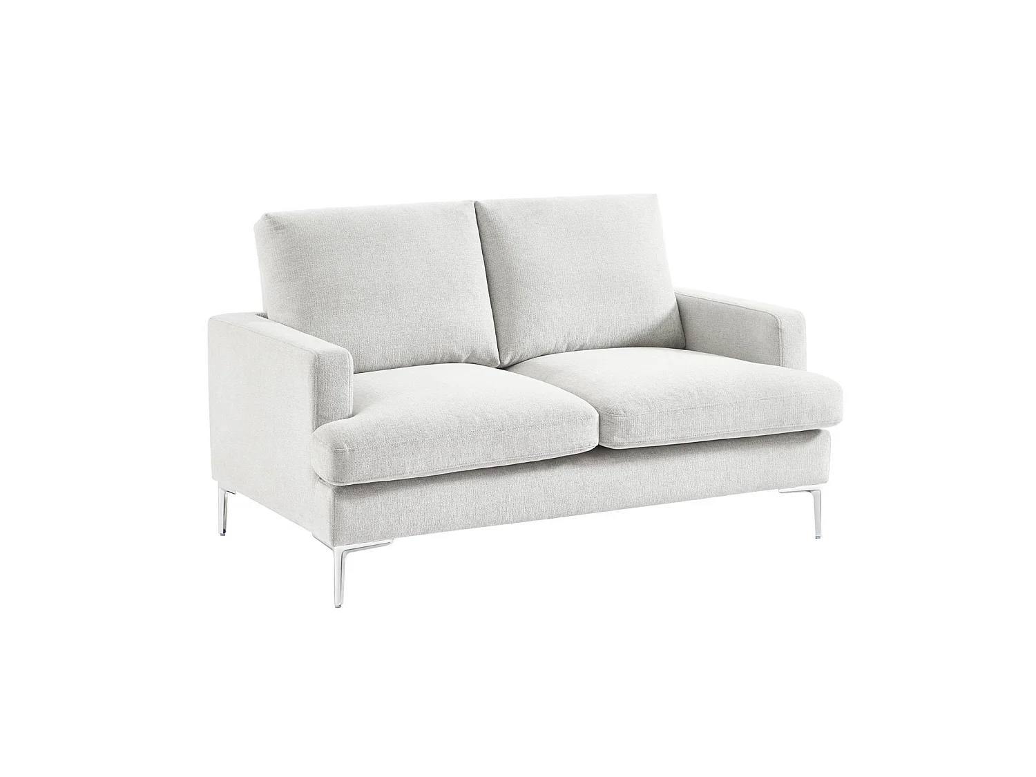 Canapé 2 places en tissu blanc cassé L 143 x P 90 x H 89cm - Hans