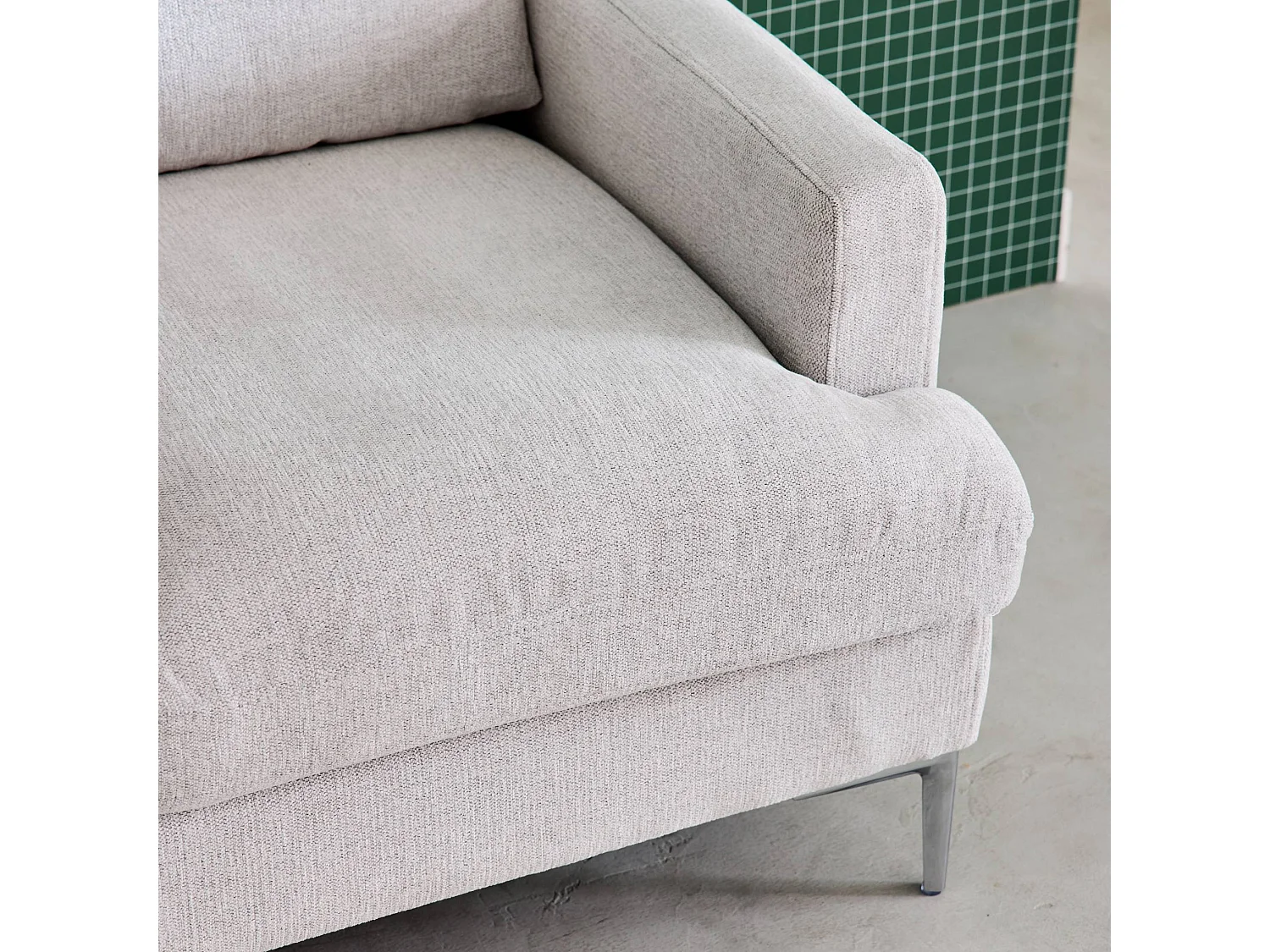 Canapé 2 places en tissu blanc cassé L 143 x P 90 x H 89cm - Hans