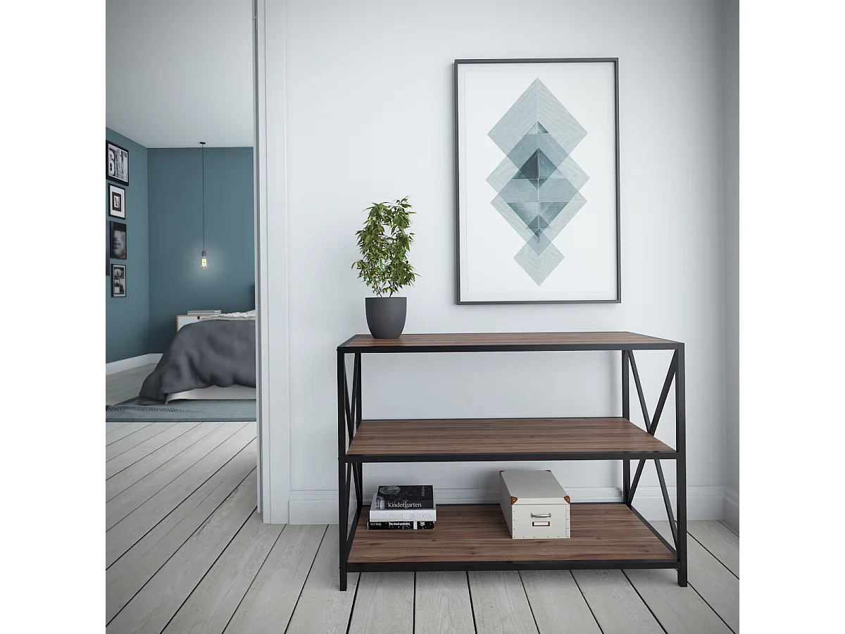 Xena Metal Fram Storage Open Shelf Sideboard TV Stand