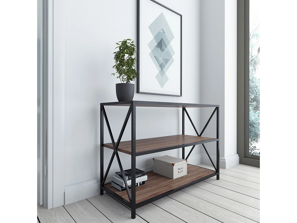 Xena Metal Fram Storage Open Shelf Sideboard TV Stand