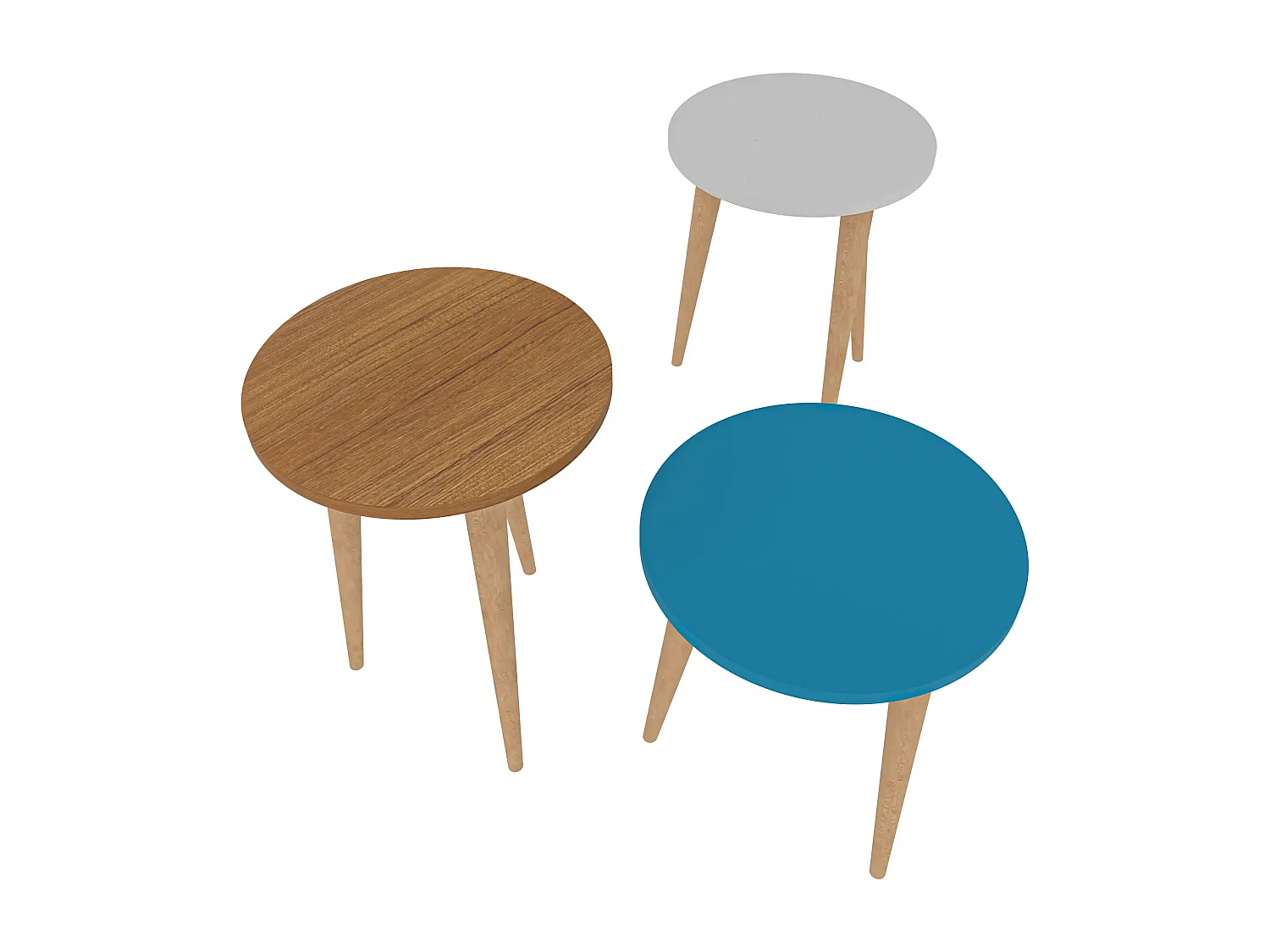 Decorotika Tale Nesting Coffee Tables - Set of Three - Wooden Legs