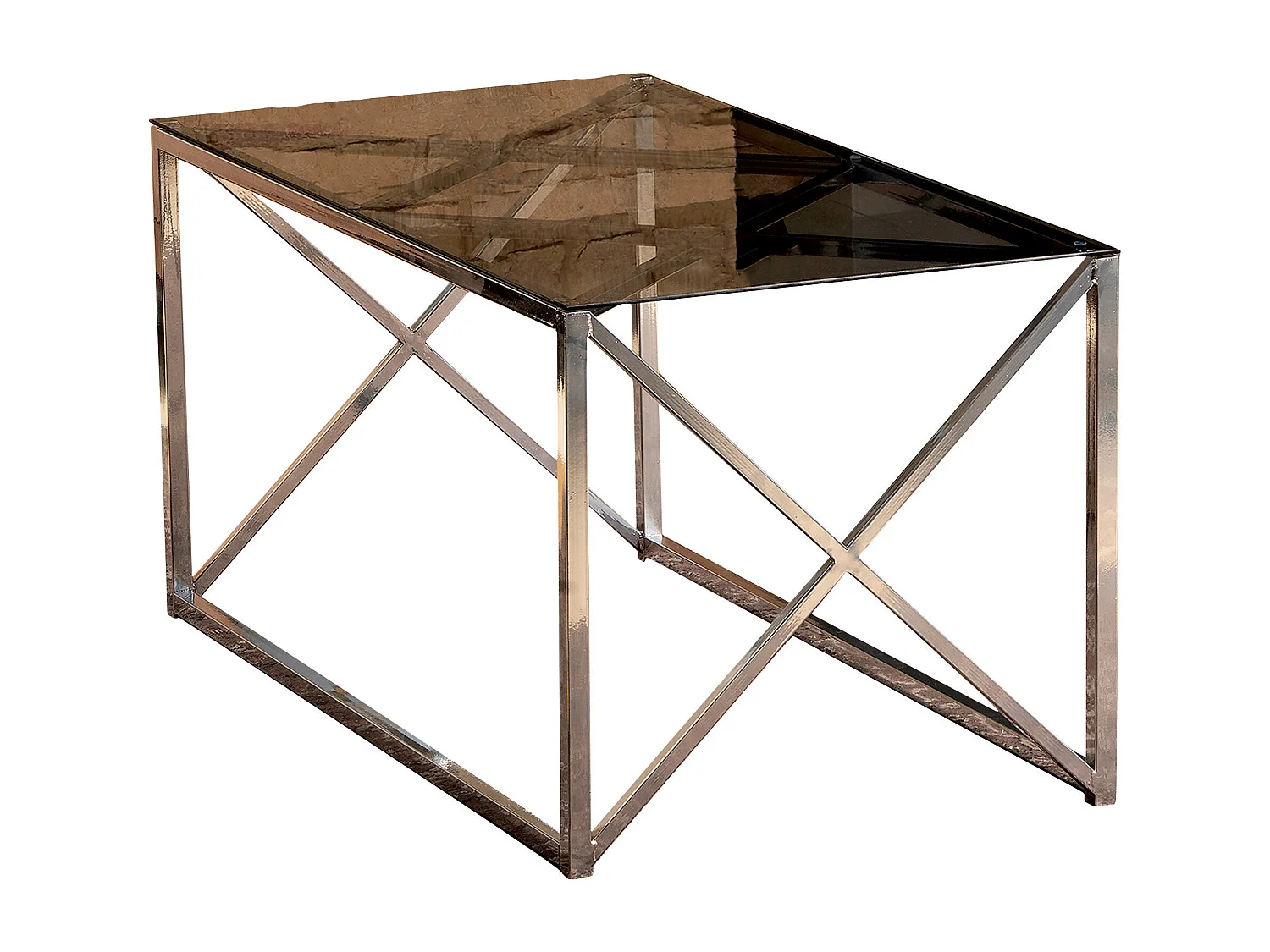 Iliomar Coffee Table with Metal Frame and Tempered Glass - W 94 cm x H 46.6 cm x D 49 cm