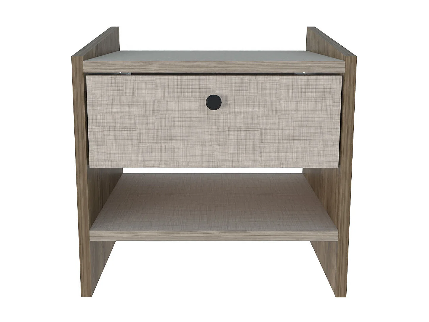 Decorotika Berlin Nightstand with Open Shelf and Drawer