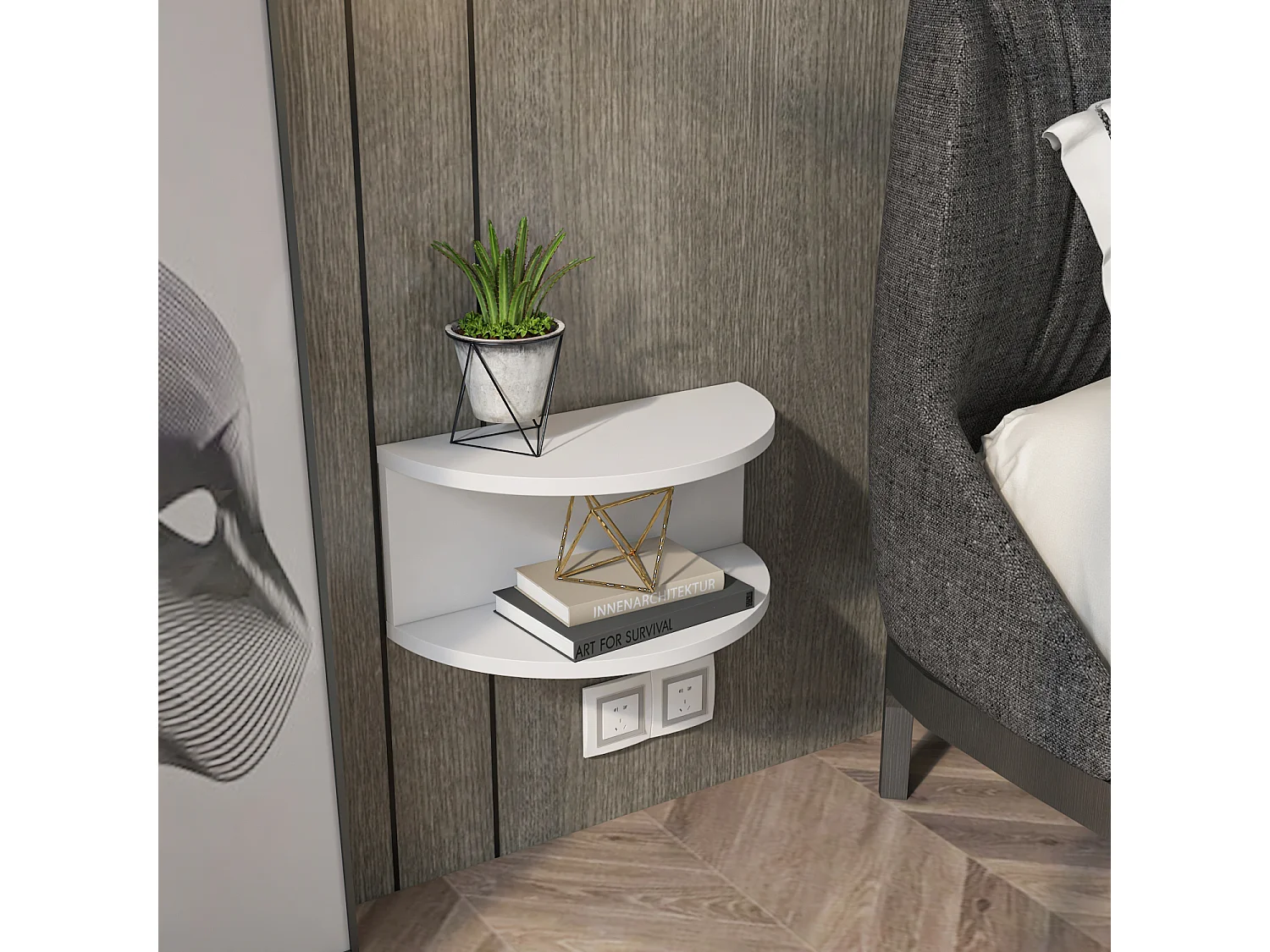Decorotika Bella Floating Nightstand - 45 cm W 19.6 cm H x 23.8 cm D