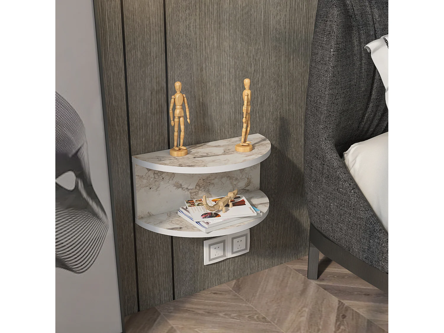 Decorotika Bella Floating Nightstand - 45 cm W 19.6 cm H x 23.8 cm D