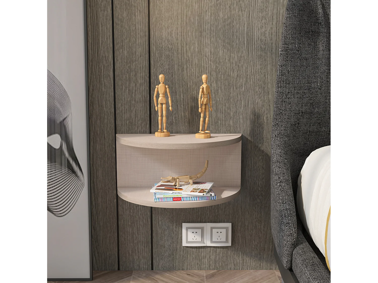 Decorotika Bella Floating Nightstand - 45 cm W 19.6 cm H x 23.8 cm D