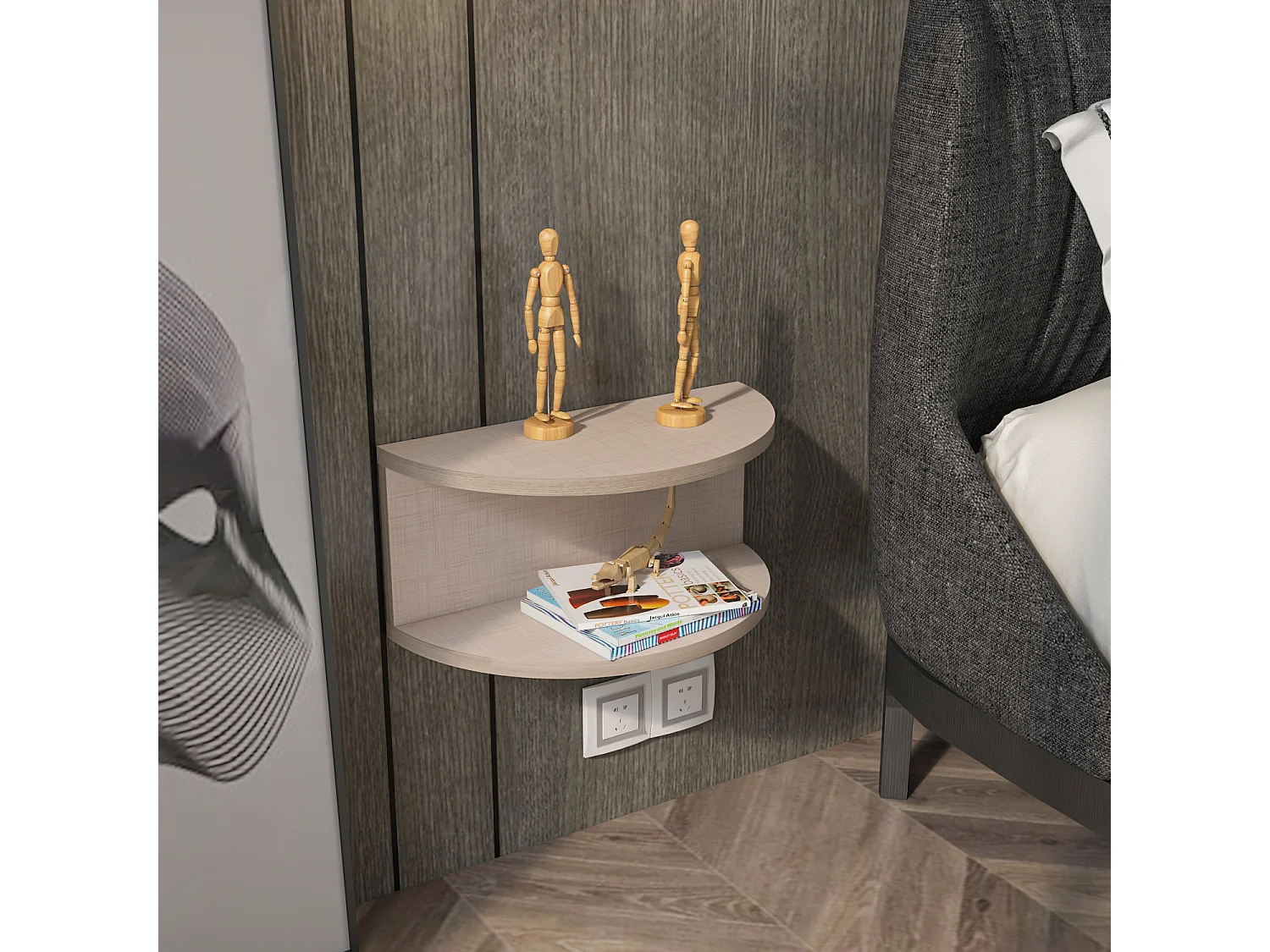 Decorotika Bella Floating Nightstand - 45 cm W 19.6 cm H x 23.8 cm D
