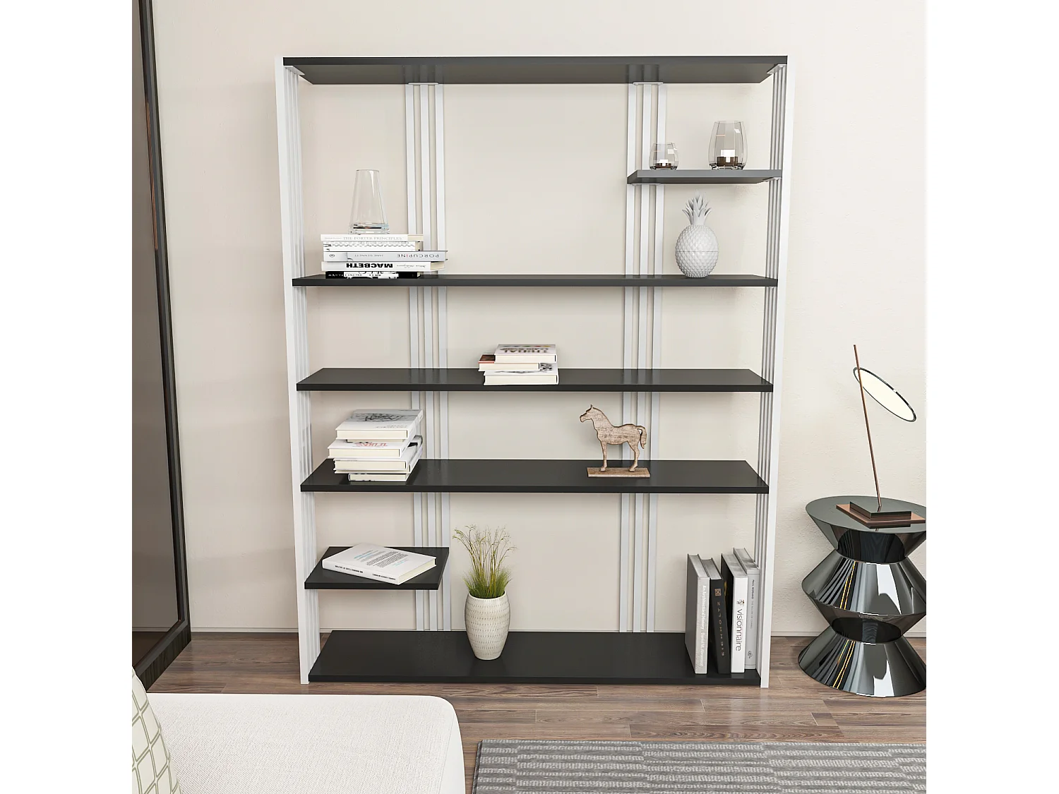 Decorotika Jeni 7-tier Bookcase  - 120 cm W x 160 cm H x 29,6 cm D
