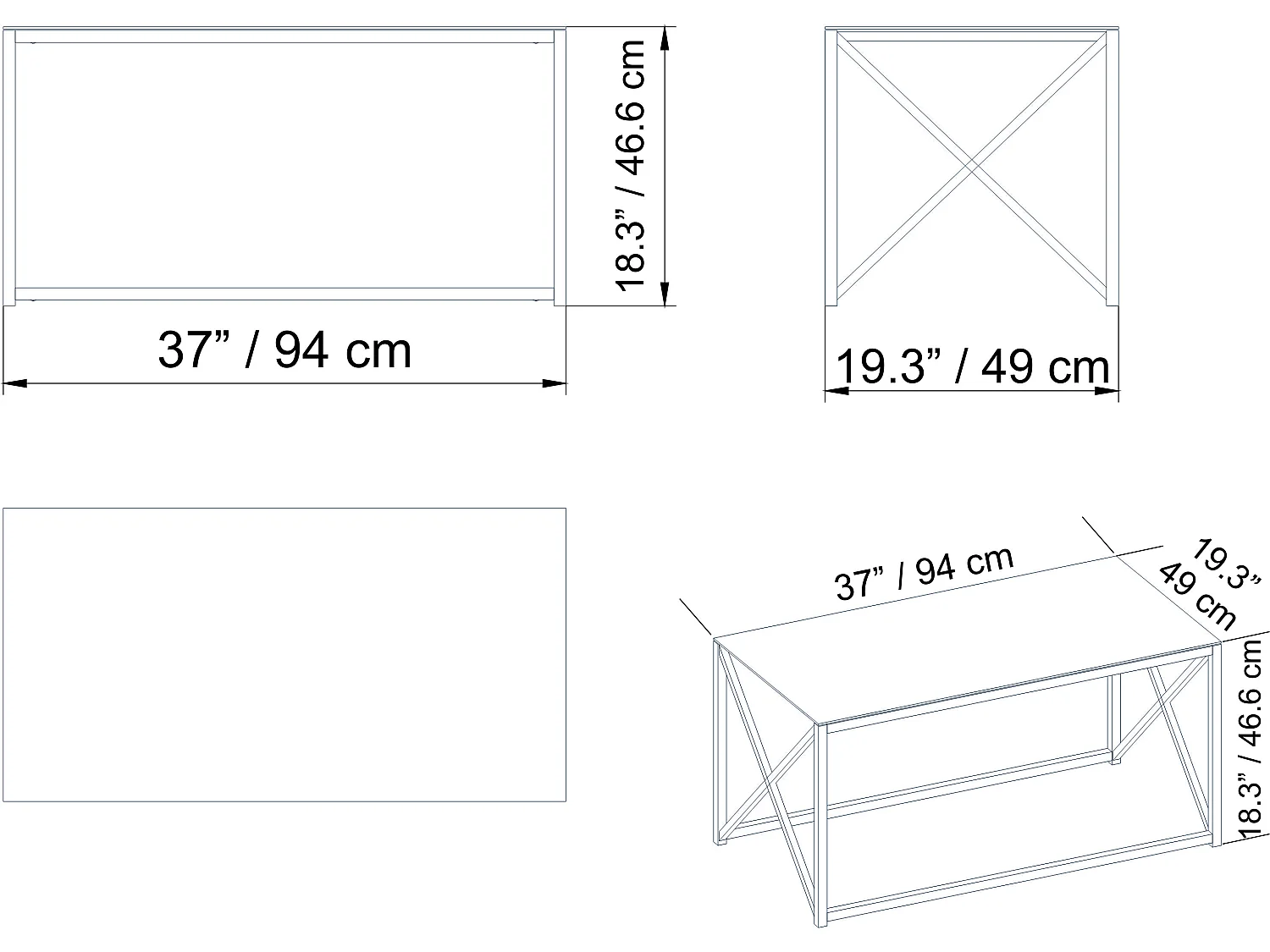 Decorotika Jeni 7-tier Bookcase  - 120 cm W x 160 cm H x 29,6 cm D