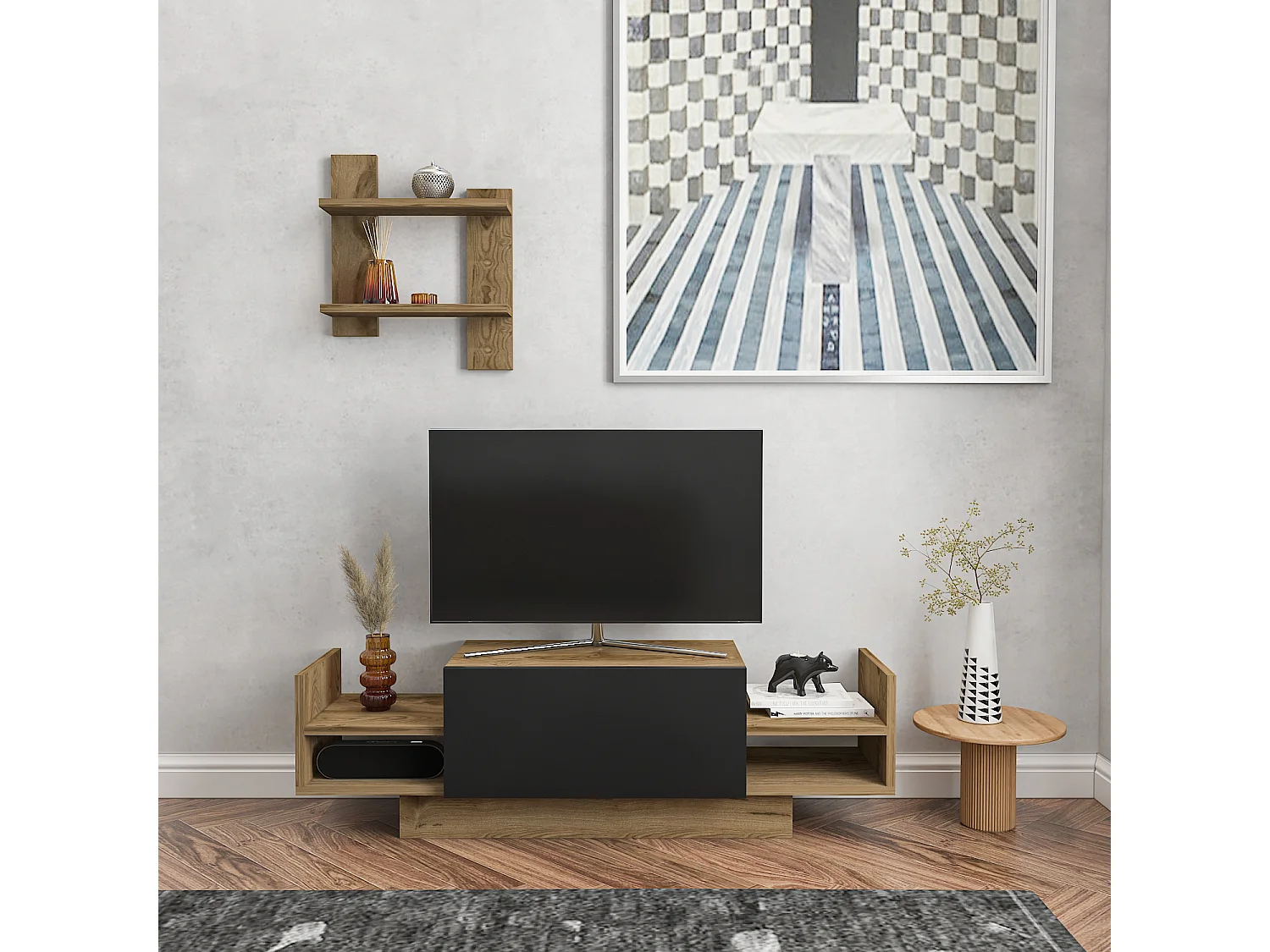 Decorotika Bahara TV Unit for TVs up to 42 inches With Shelves