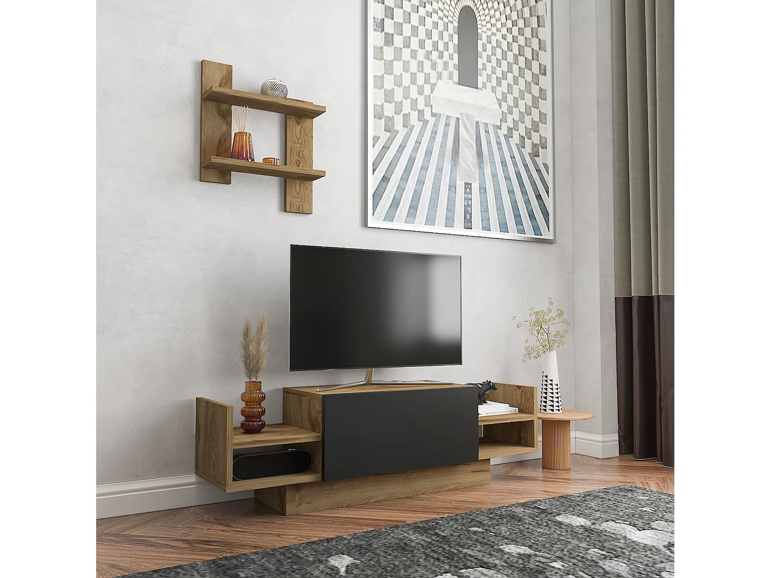 Decorotika Bahara TV Unit for TVs up to 42 inches With Shelves