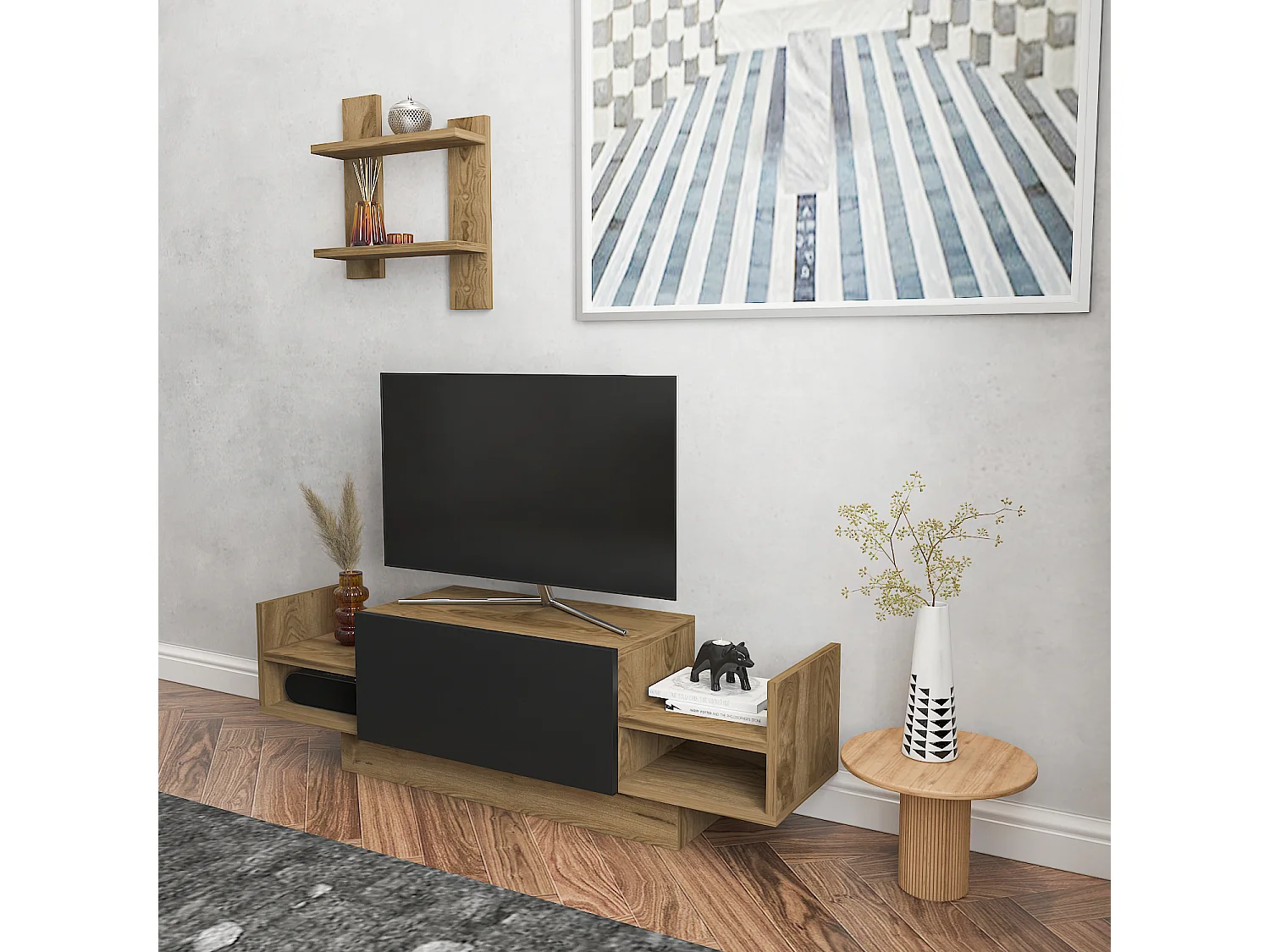 Decorotika Bahara TV Unit for TVs up to 42 inches With Shelves