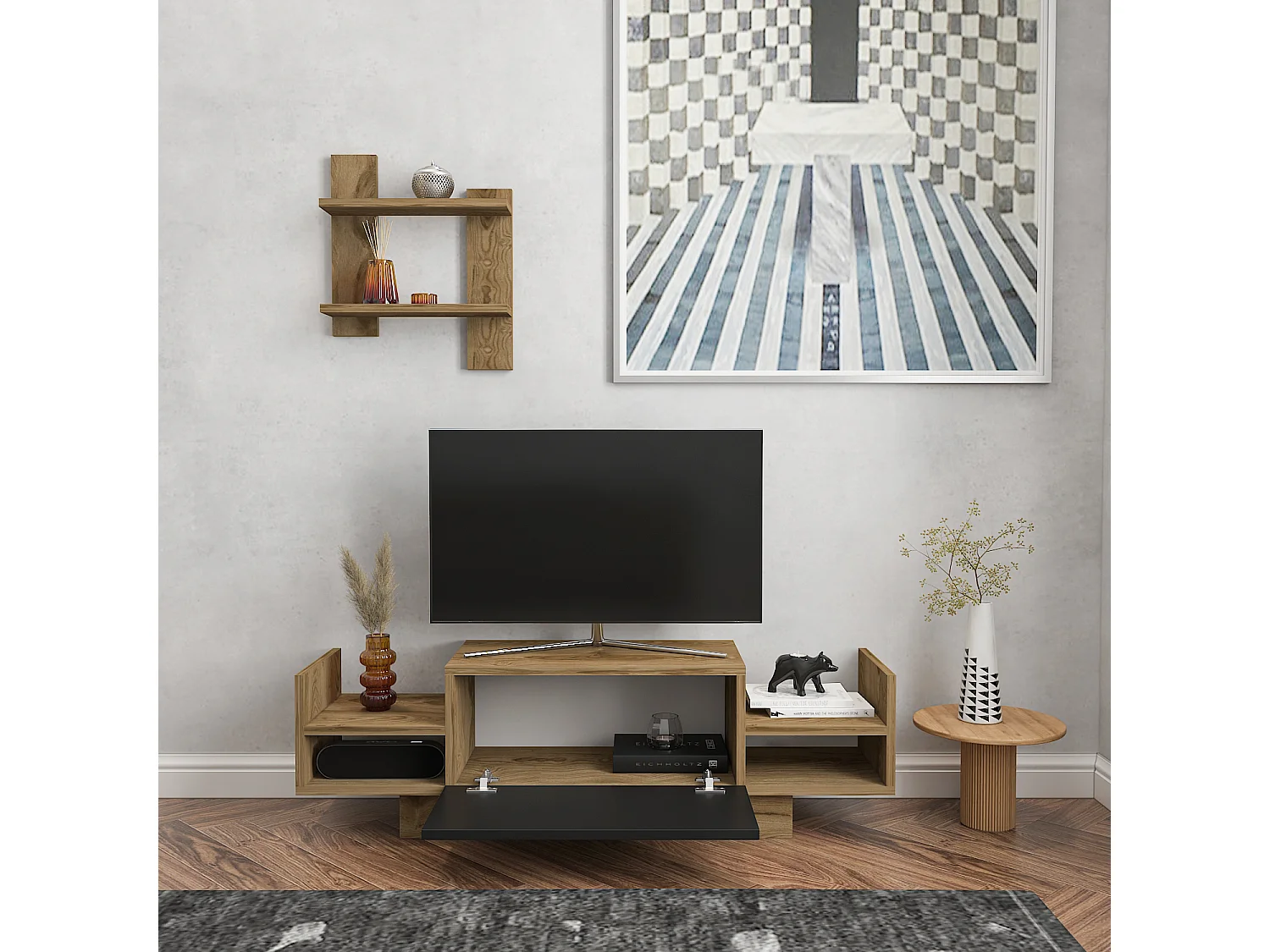 Decorotika Bahara TV Unit for TVs up to 42 inches With Shelves