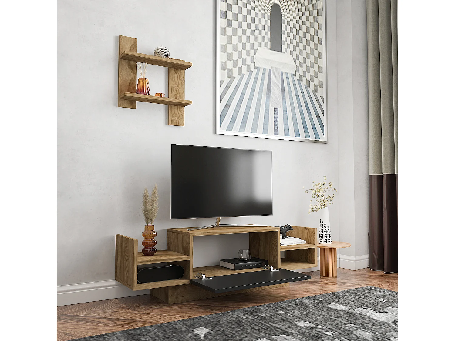 Decorotika Bahara TV Unit for TVs up to 42 inches With Shelves